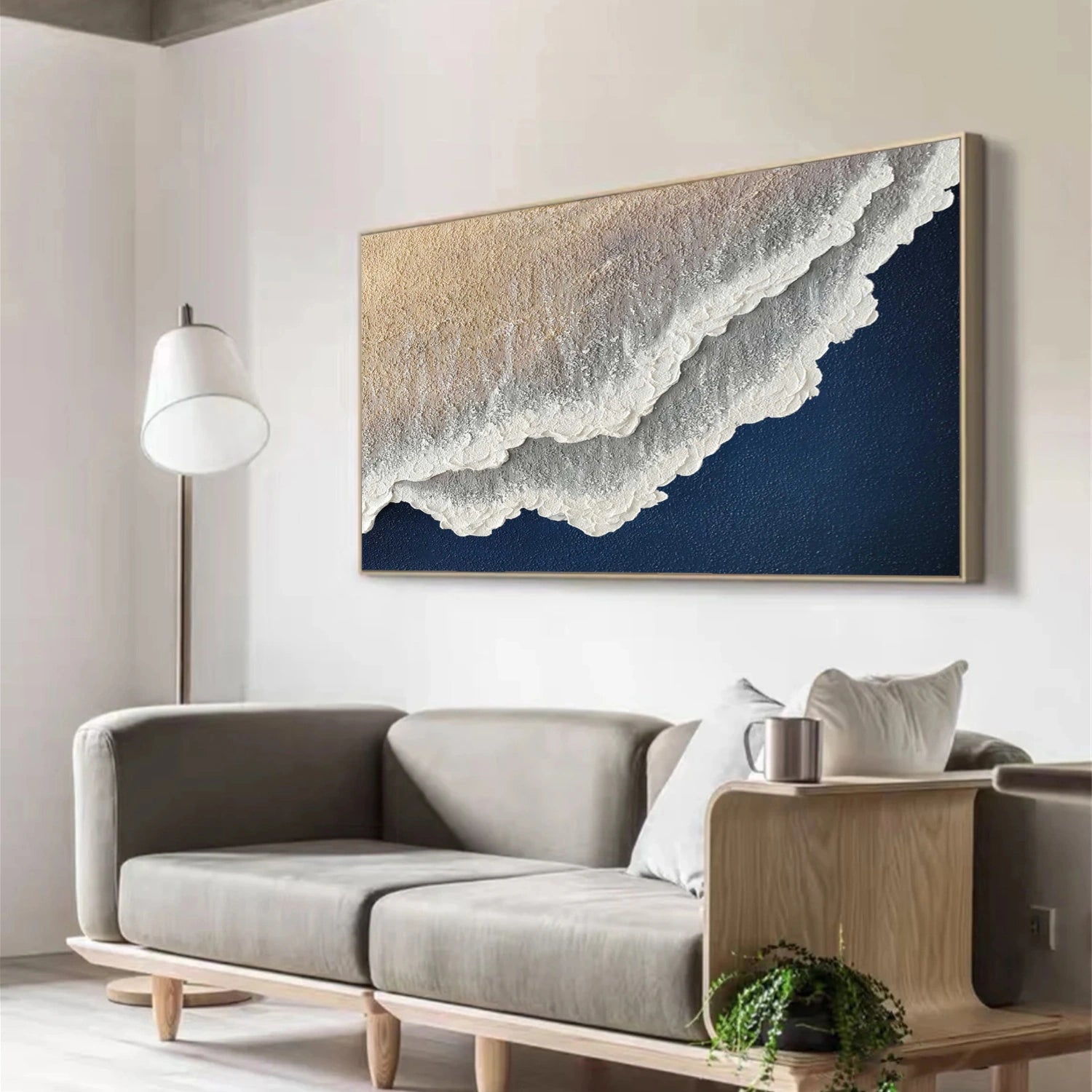 Sky And Ocean Abstract Textured Wall Art #SO286