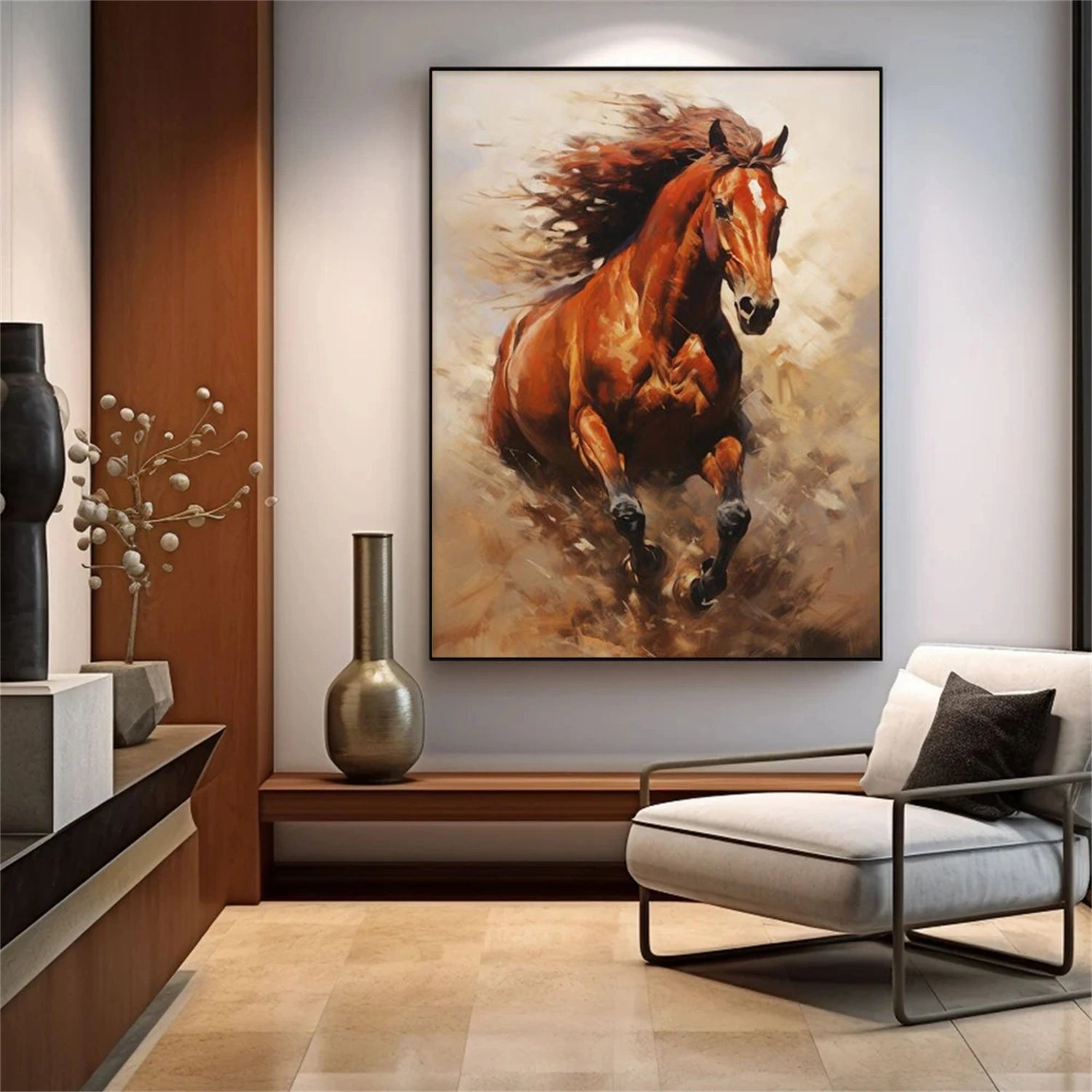 Abstract Animal Art Horse Wall Art #AT045