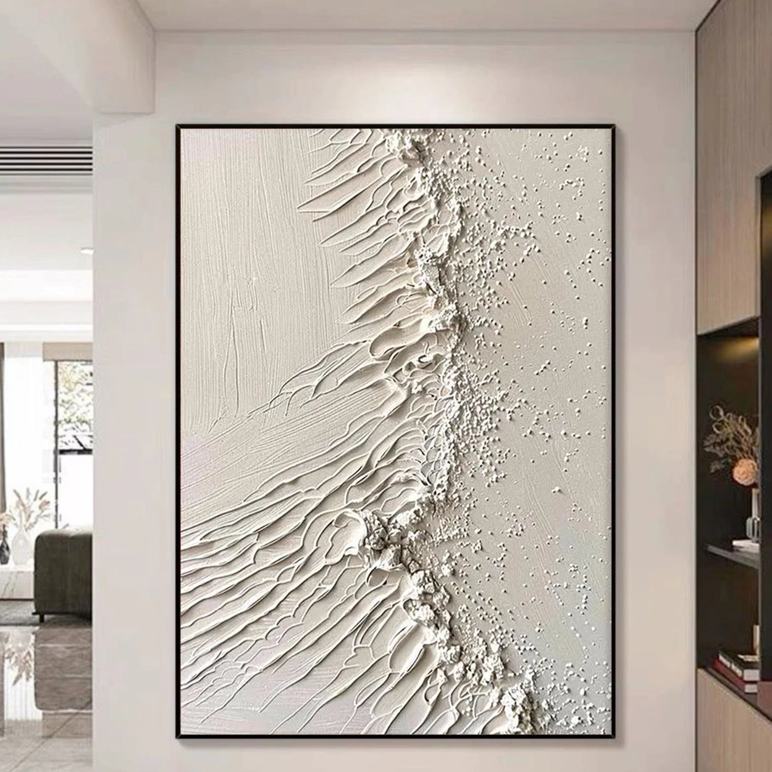 White Textured Minimalist Wall Art #WT227