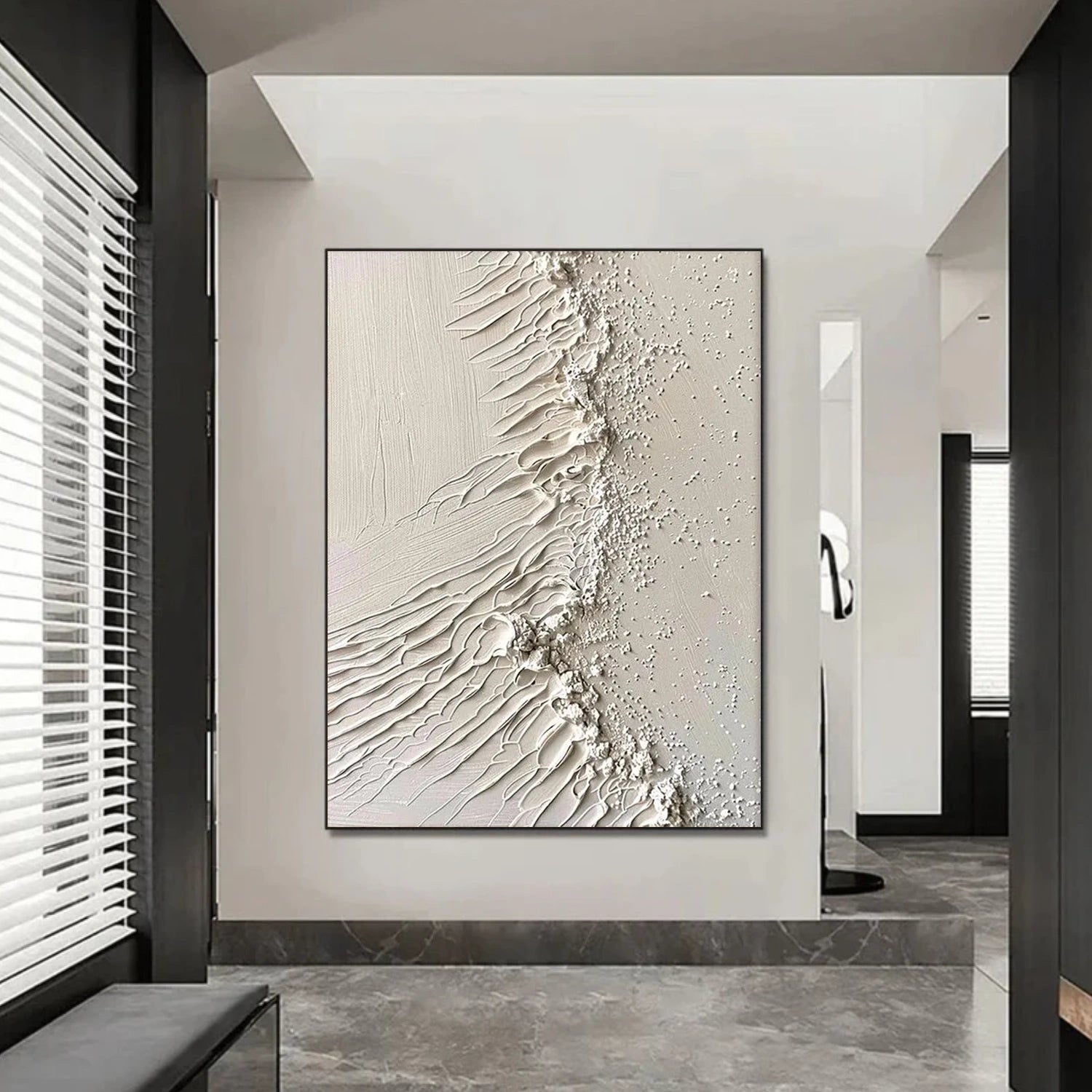 White Textured Minimalist Wall Art #WT227