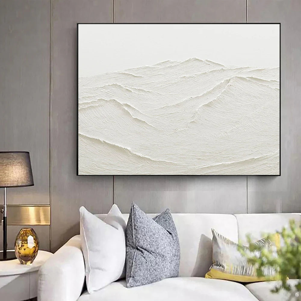 White Textured Minimalist Wall Art #WT029