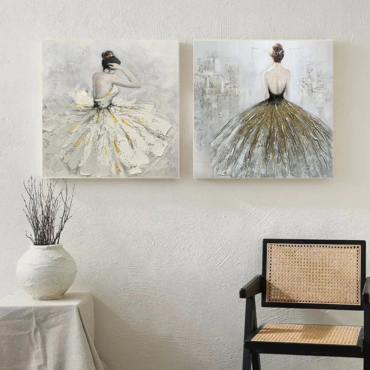 Abstract Portrait Wall Art Set of 2 #WP005