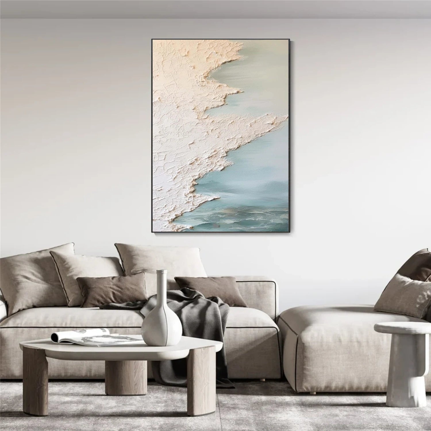 Sky And Ocean Abstract Textured Wall Art #SO275