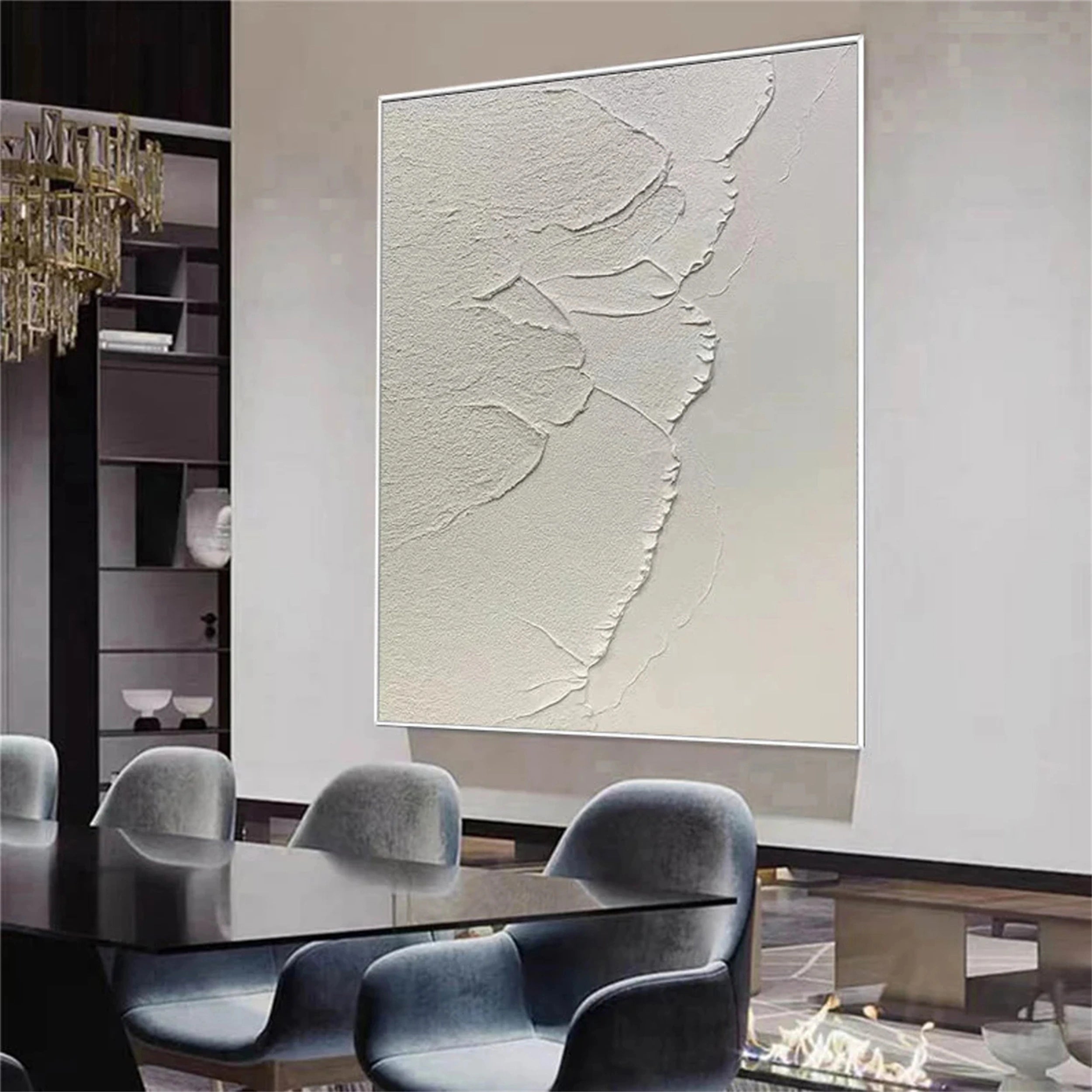 White Textured Minimalist Wall Art #WT074