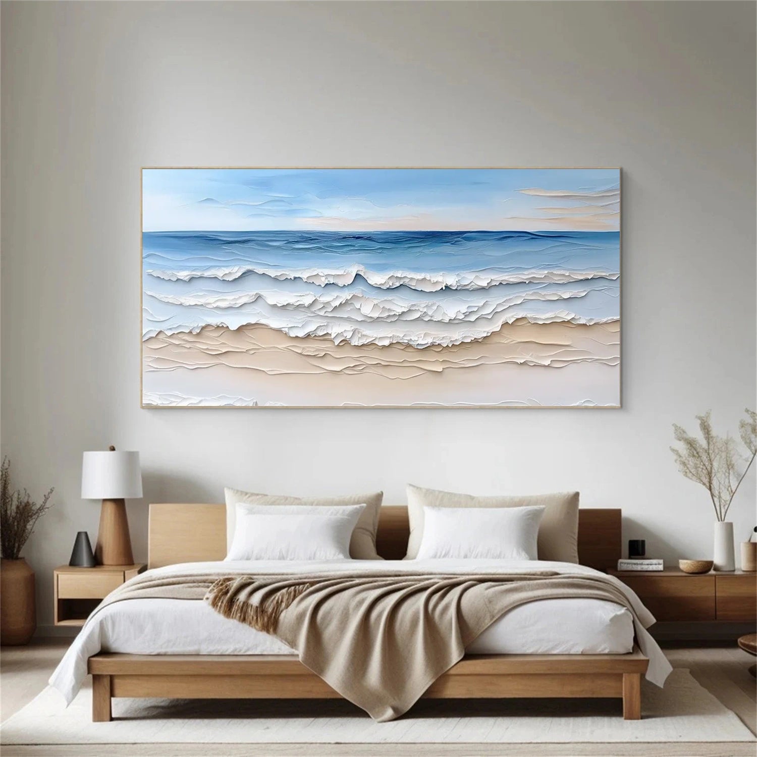 Sky And Ocean Abstract Textured Wall Art #SO313