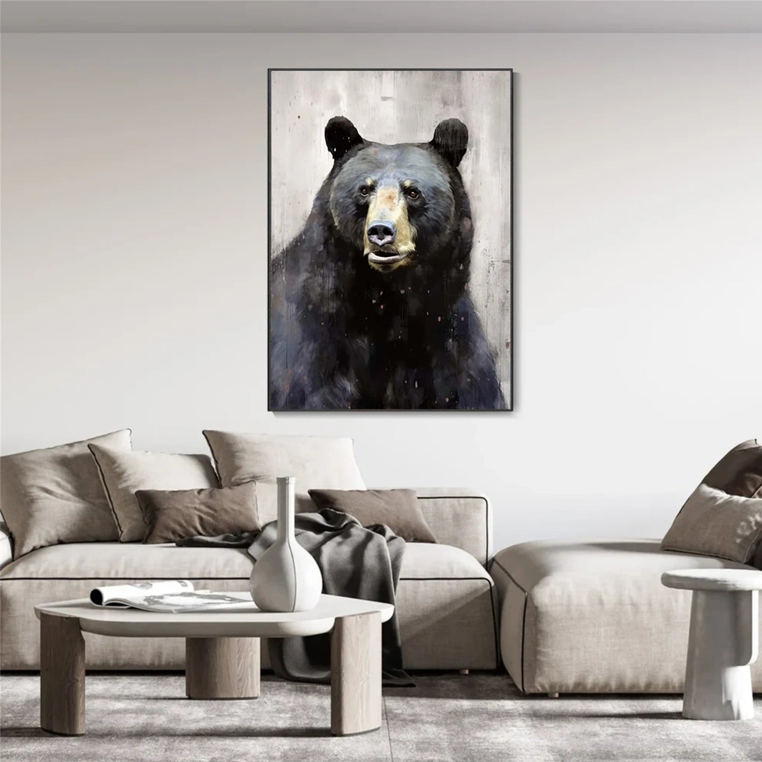 Abstract Animal Bear Wall Art #AT034
