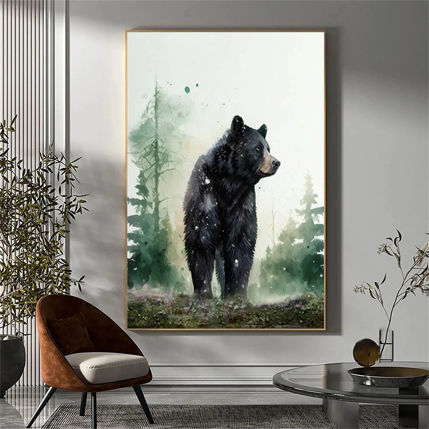 Abstract Animal Art Ursus thibetanus Wall Art #AT040