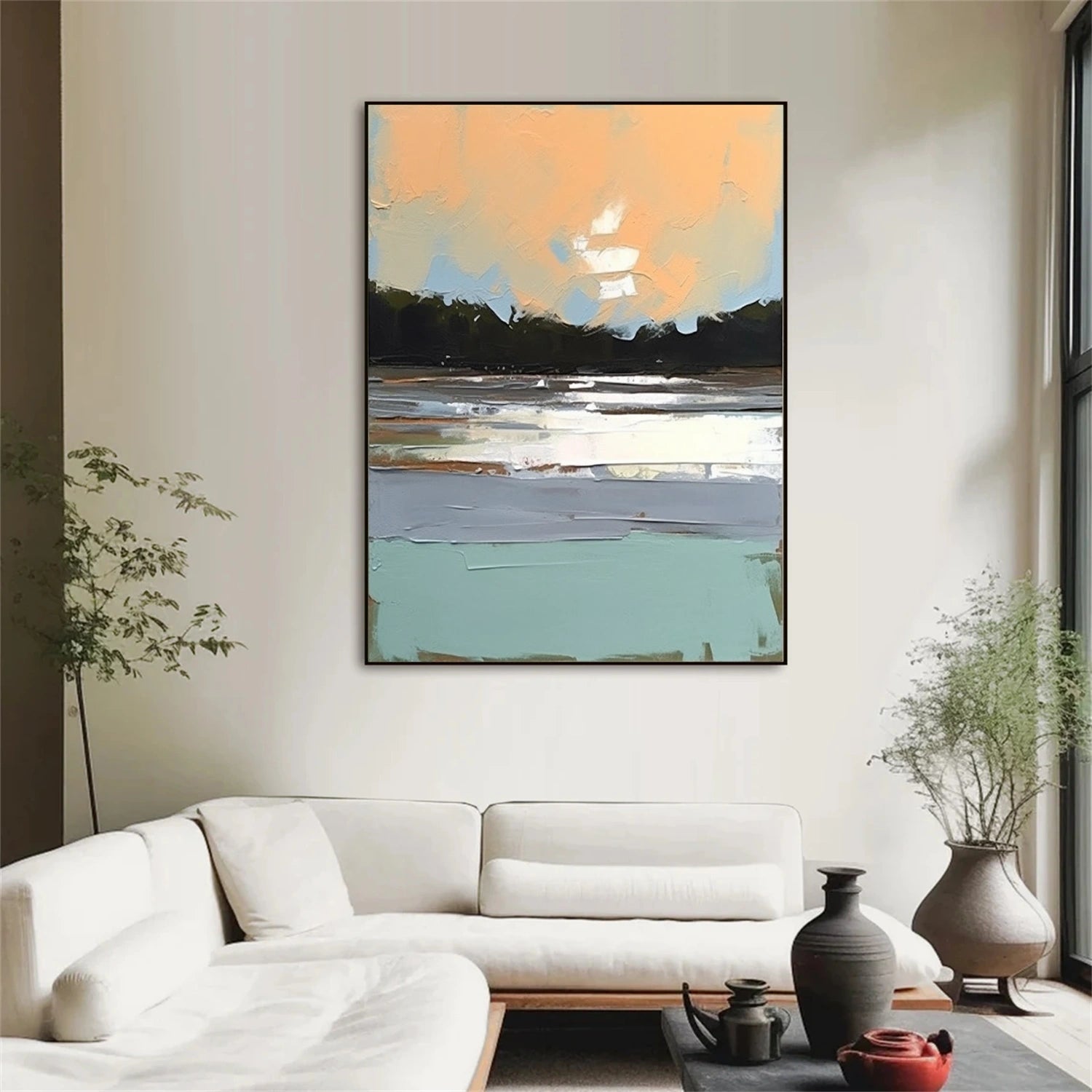 Sky And Ocean Abstract Wall Art #SO279