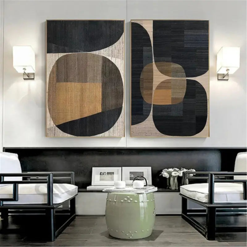 Wabi Sabi Abstract Wall Art Set of 2 #WA021