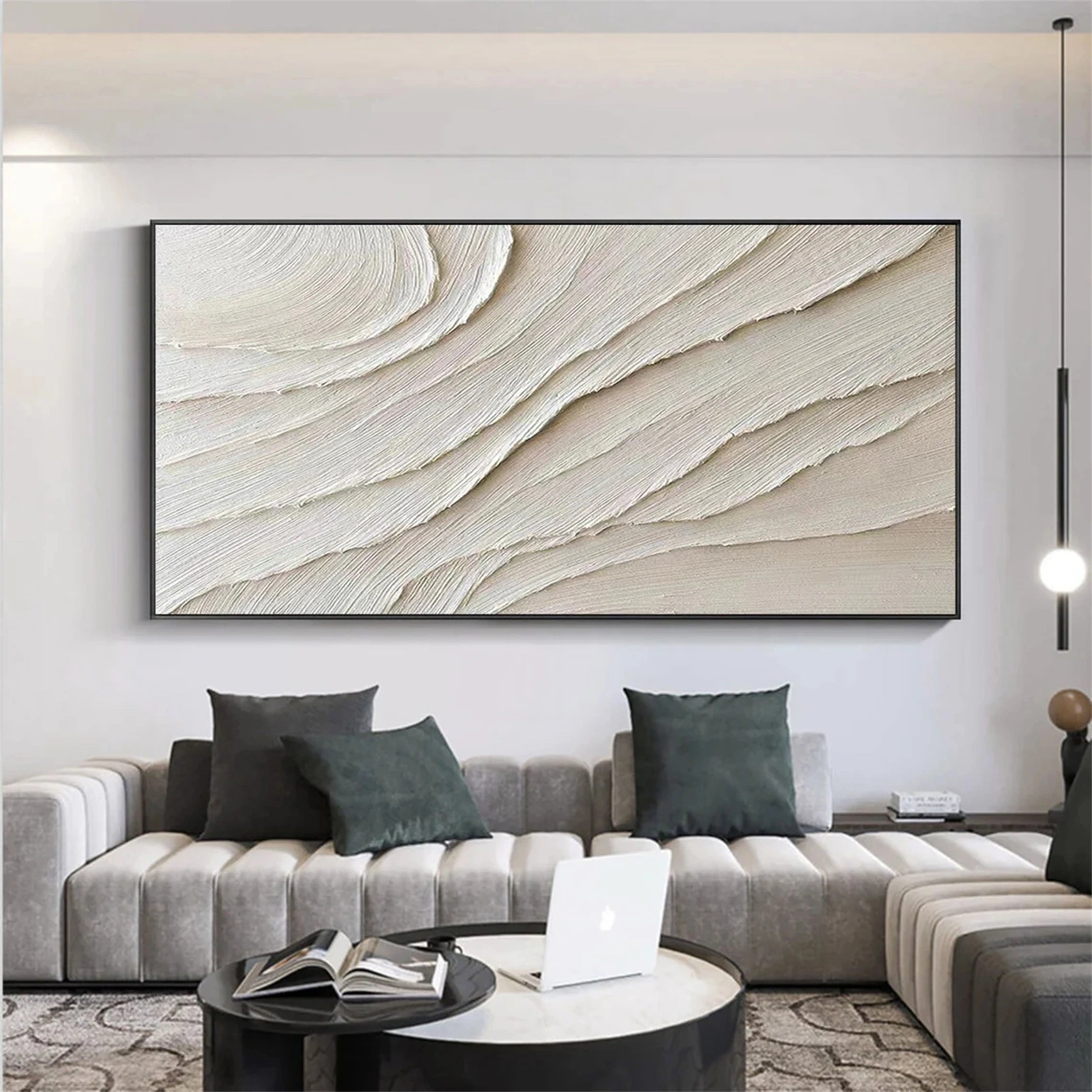 White Textured Minimalist Wall Art #WT170