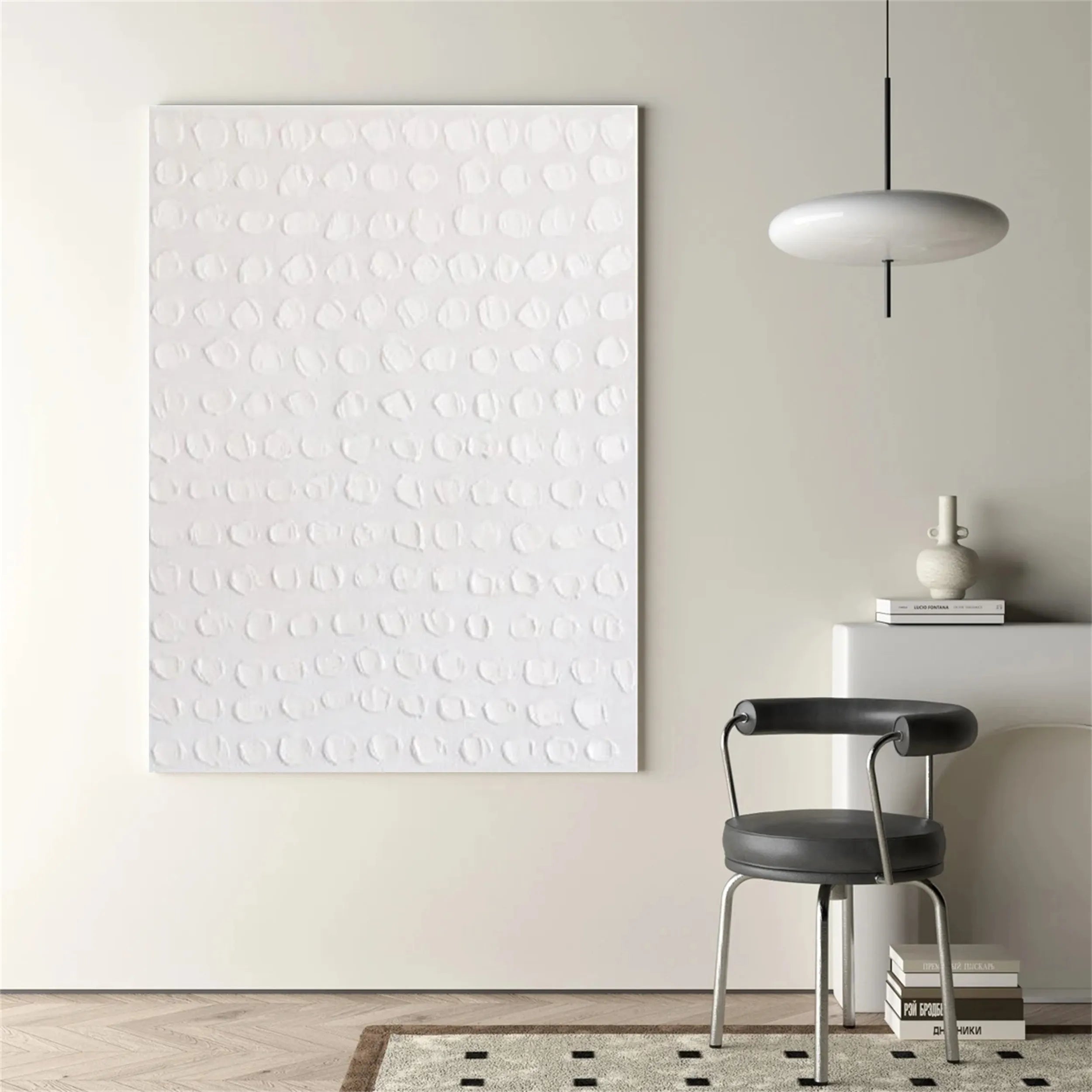 White Textured Minimalist Wall Art #WT101