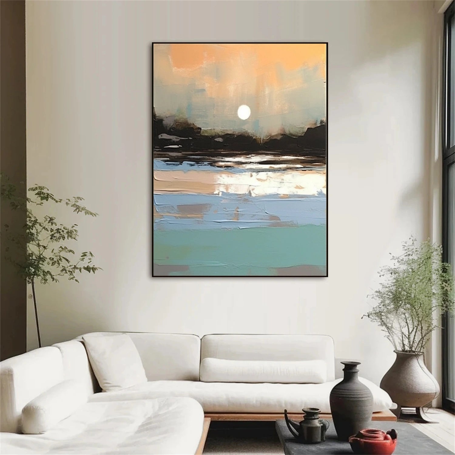 Sky And Ocean Abstract Wall Art #SO278