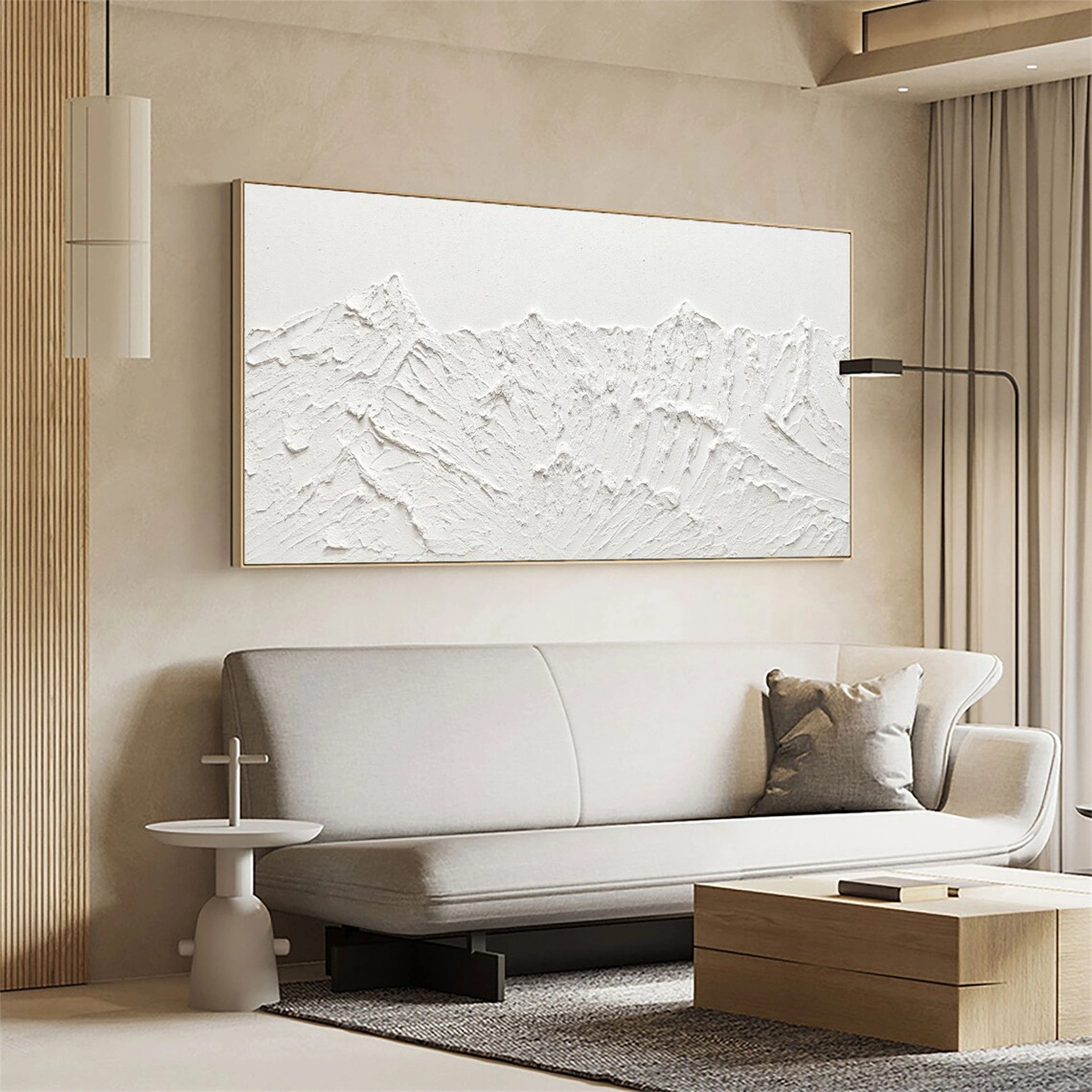 White Textured Minimalist Wall Art #WT082