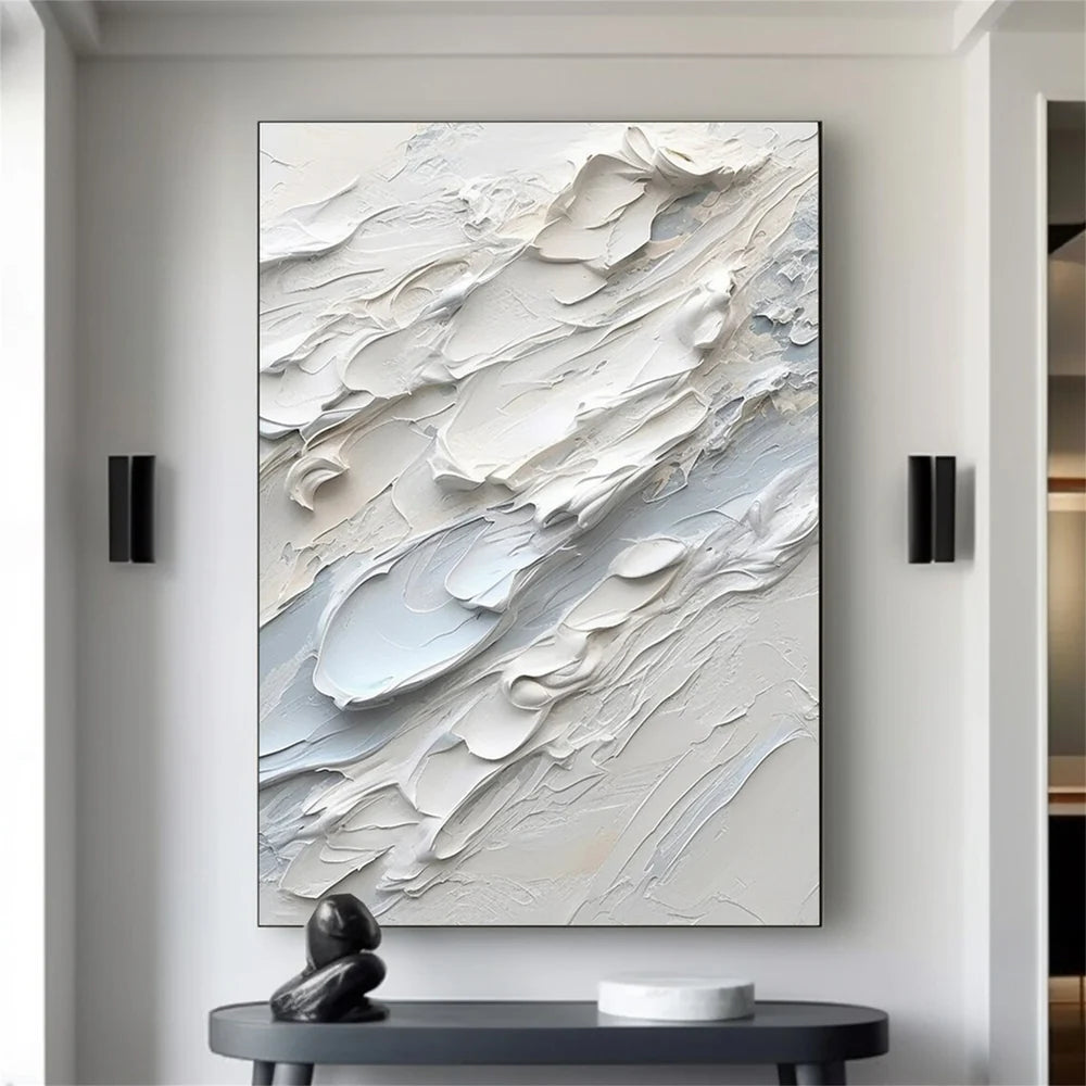 White Textured Minimalist Wall Art #WT172