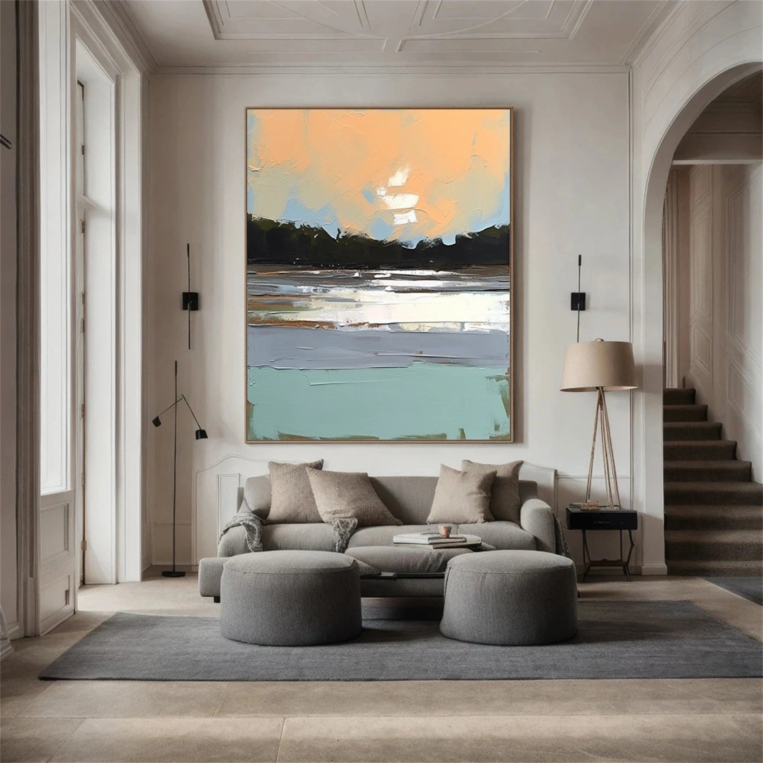 Sky And Ocean Abstract Wall Art #SO279
