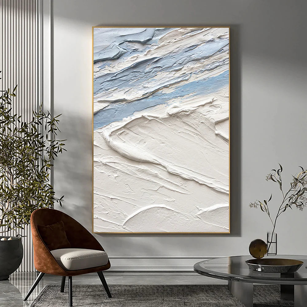 White Textured Minimalist Wall Art #WT173