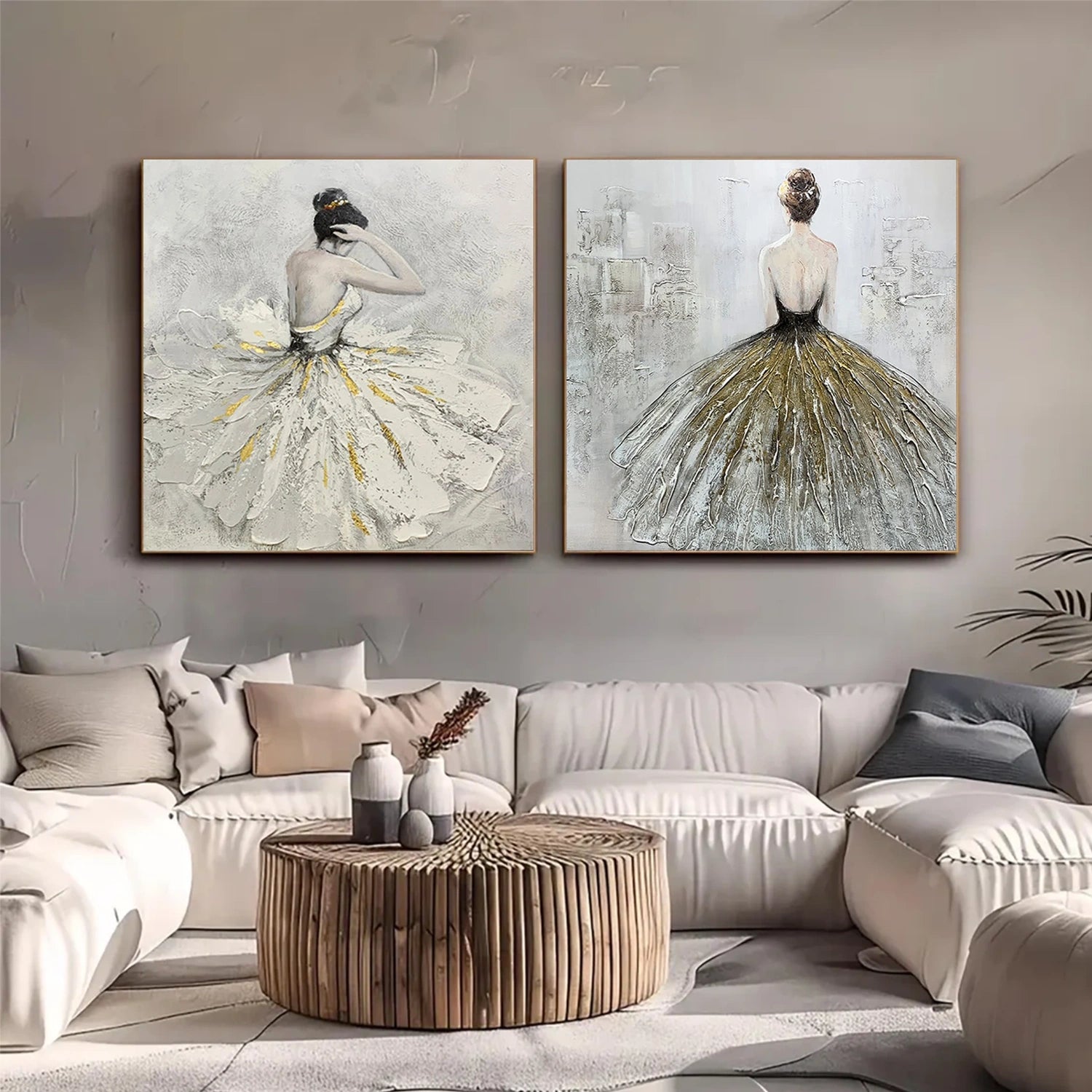 Abstract Portrait Wall Art Set of 2 #WP005