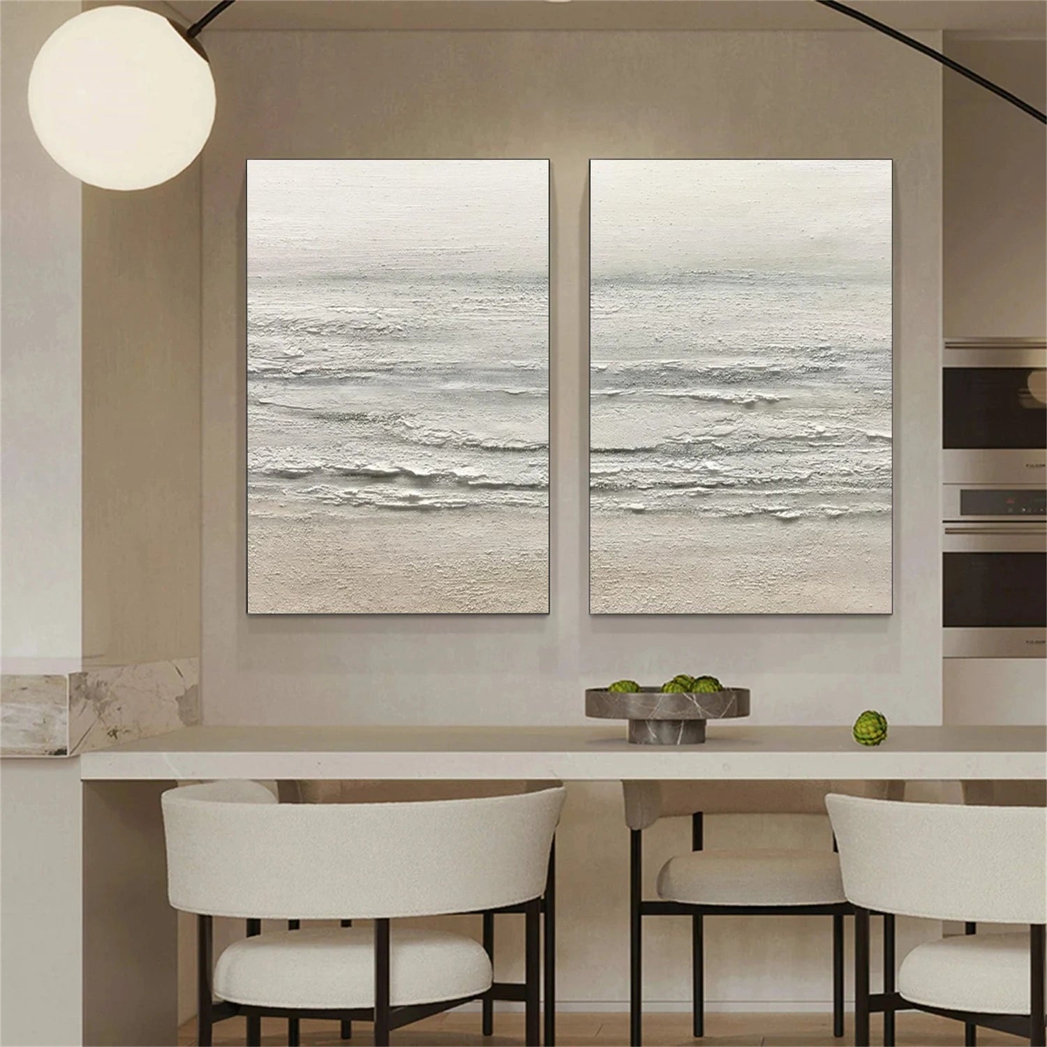 Sky And Ocean Abstract Textured Wall Art #SO359