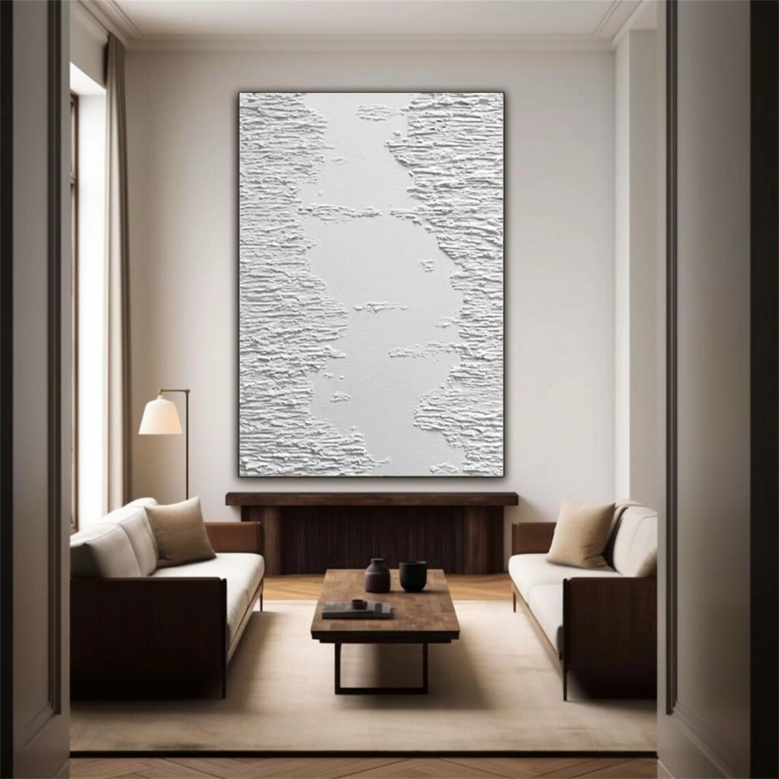 White Textured Minimalist Wall Art #WT086