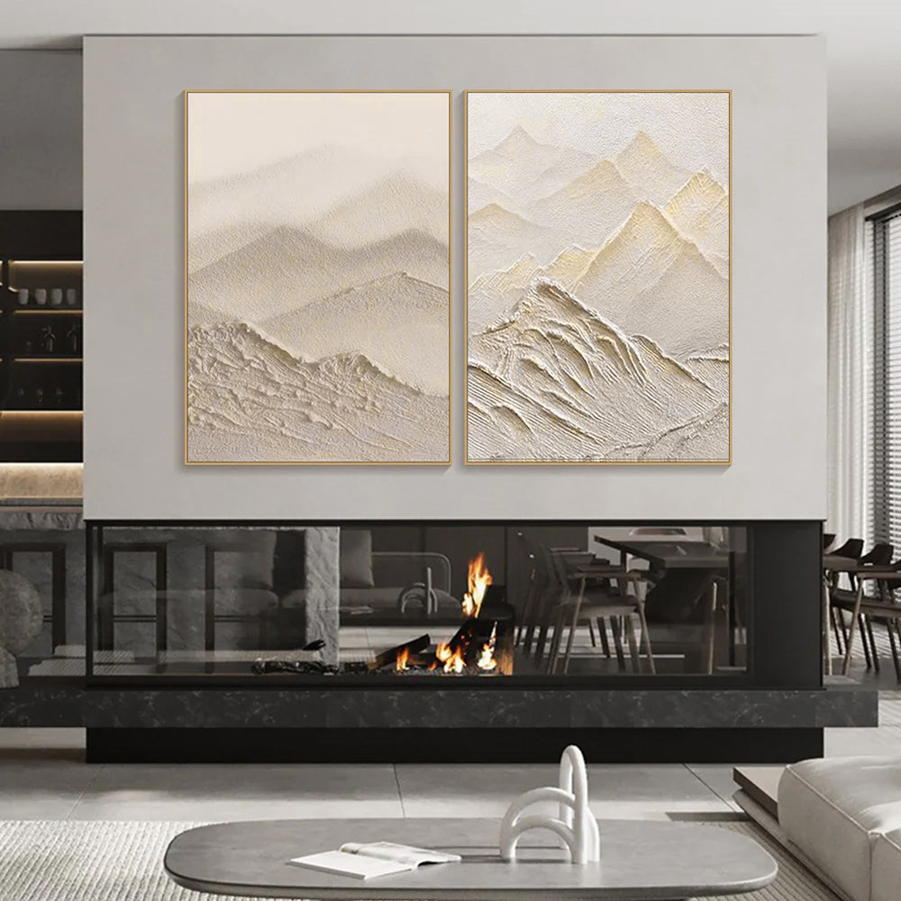Beige & Textured Minimalist Wall Art Set 2 #BM002