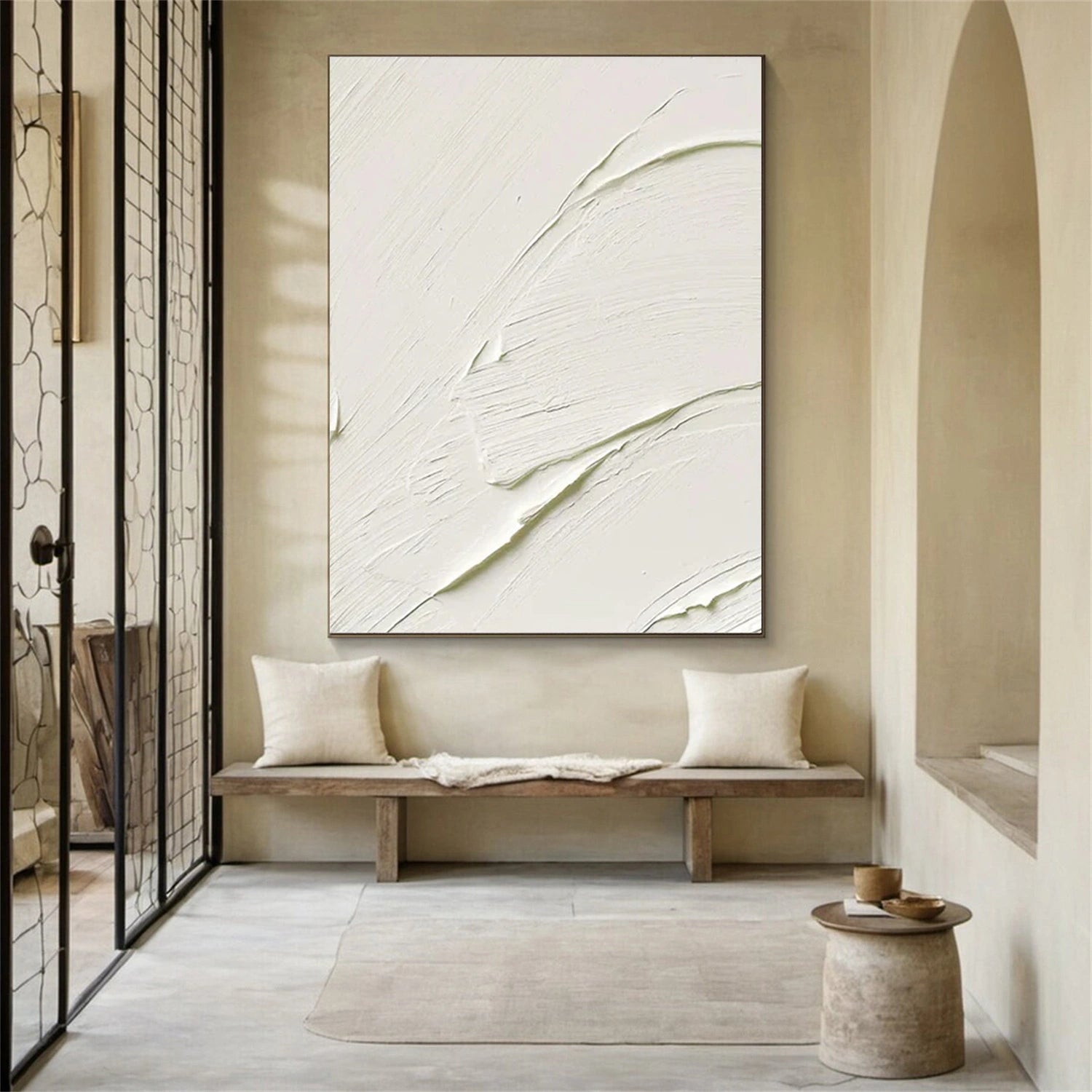 White Textured Minimalist Wall Art #WT024