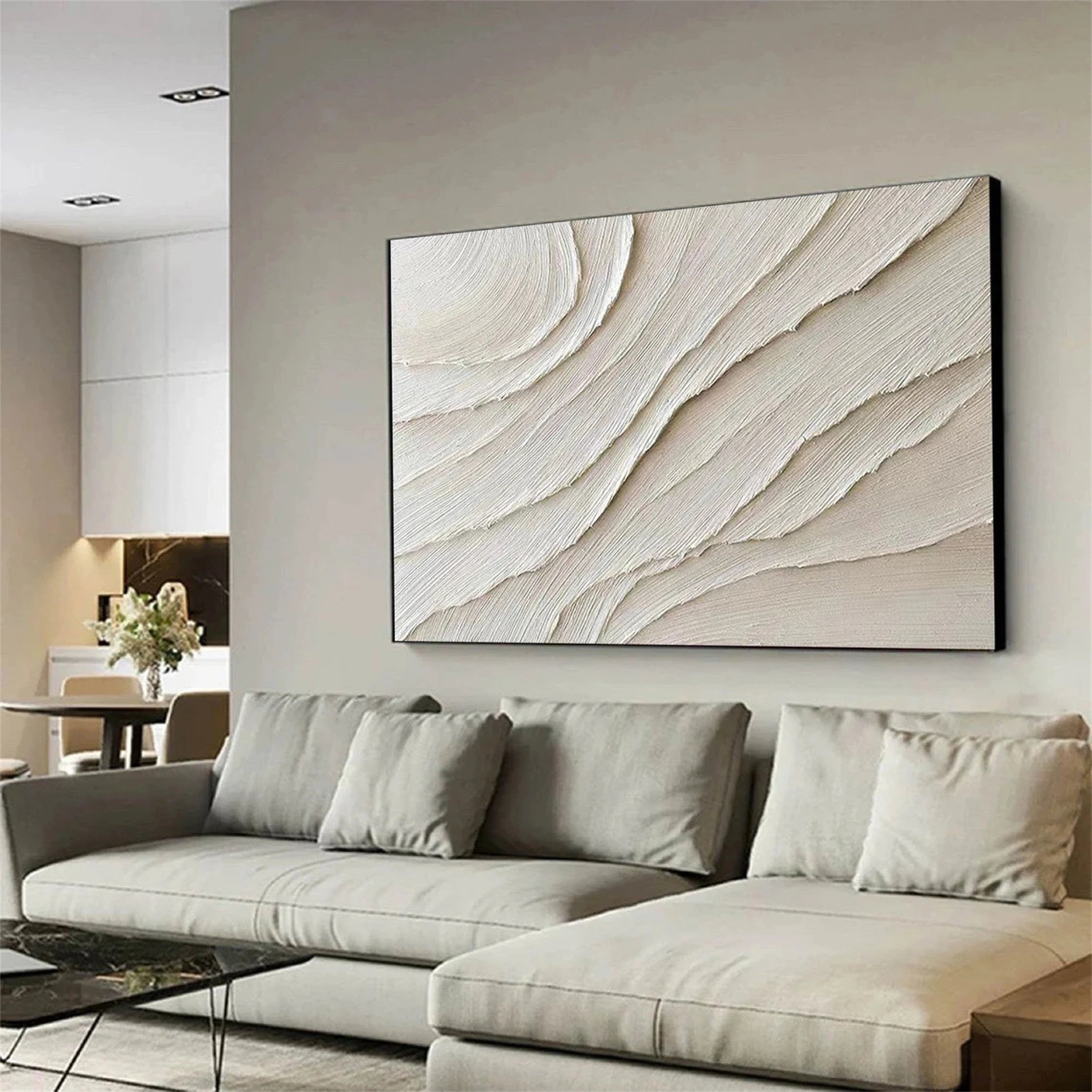 White Textured Minimalist Wall Art #WT170