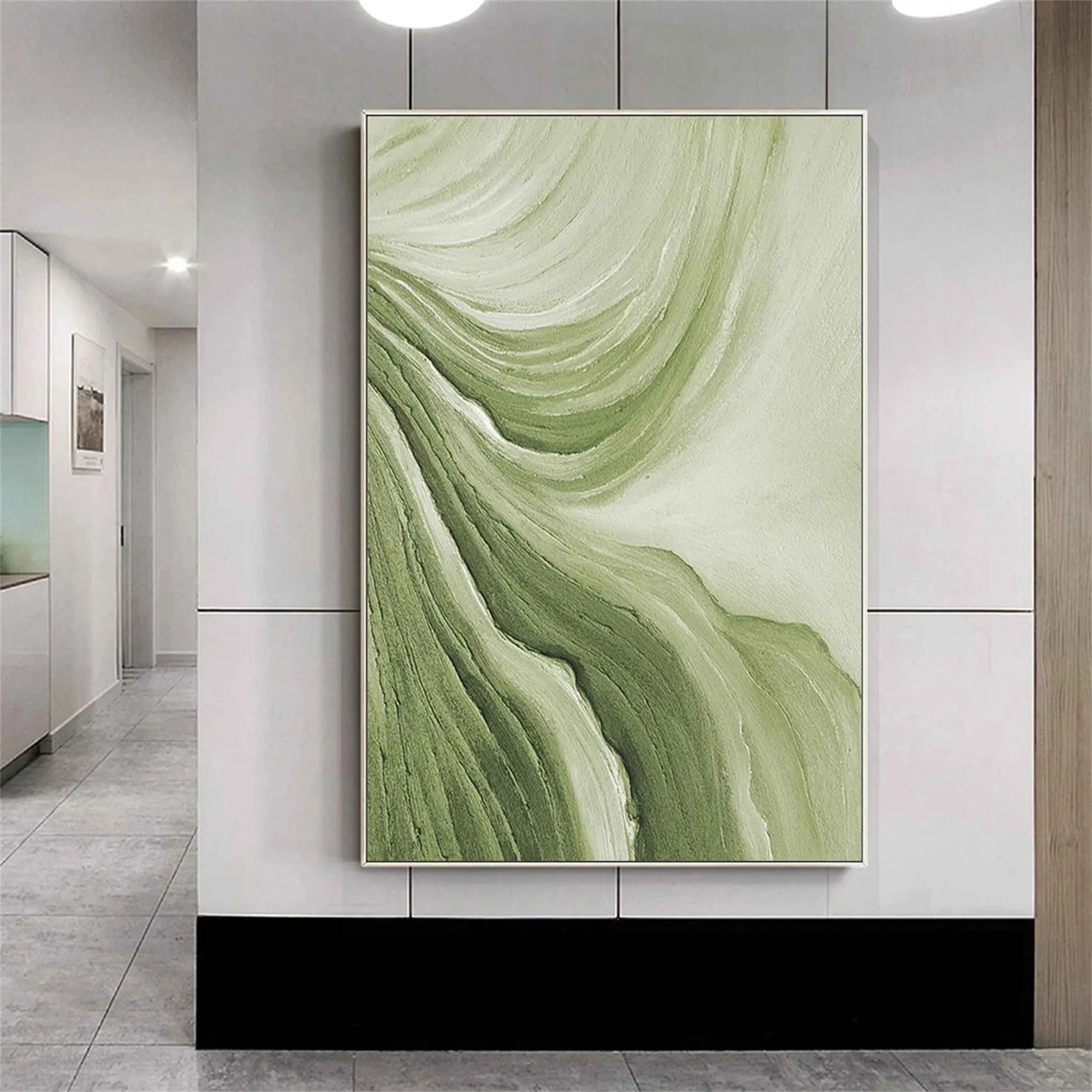 Green Textured Minimalist Wall Art #GT005