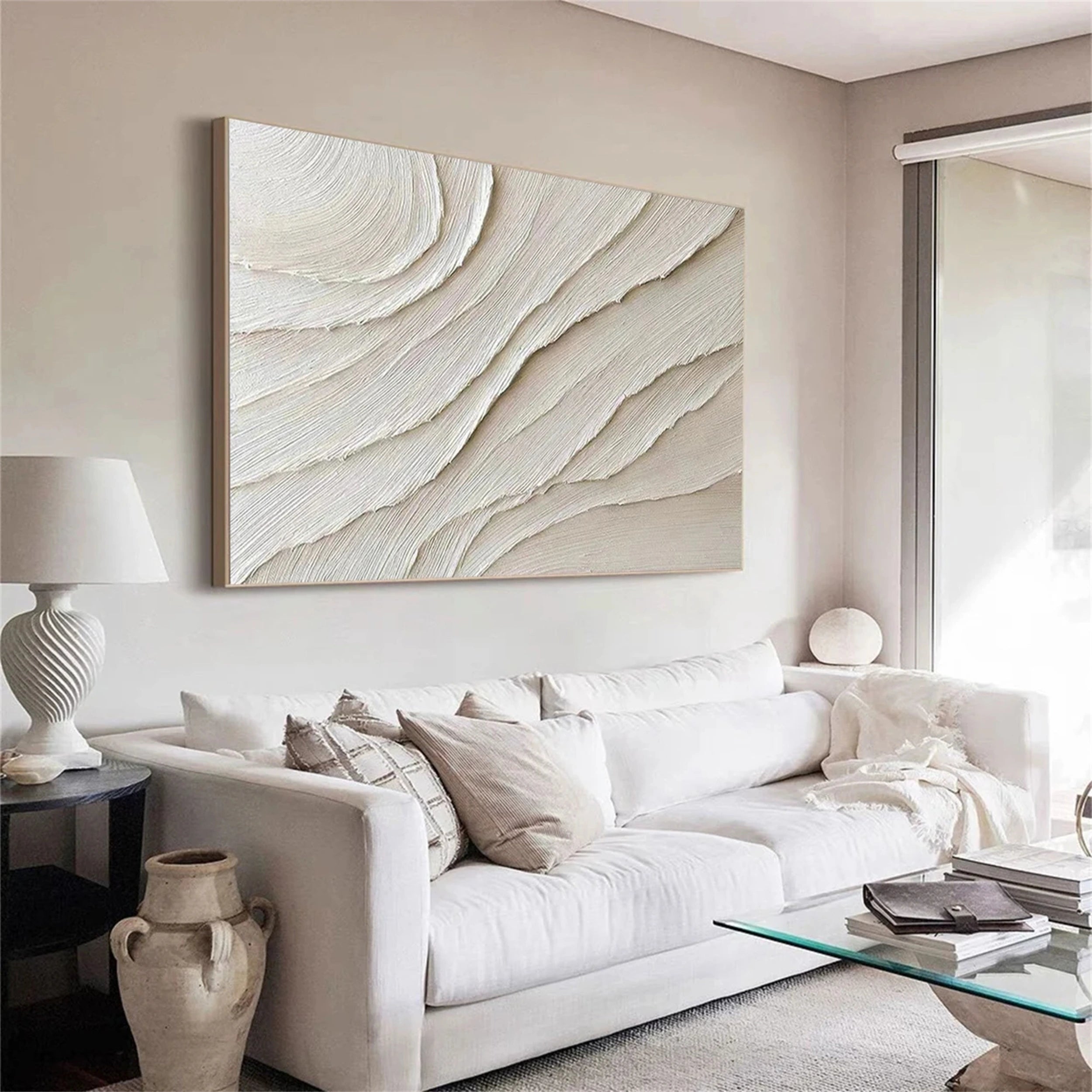 White Textured Minimalist Wall Art #WT170