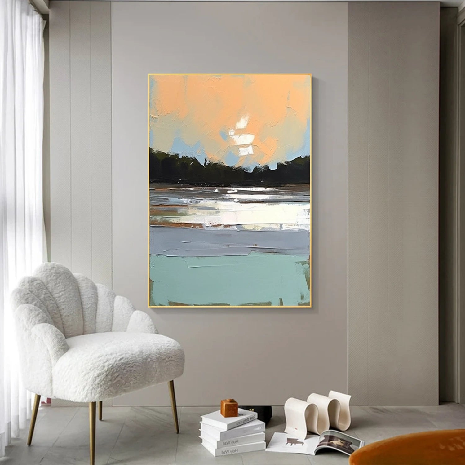 Sky And Ocean Abstract Wall Art #SO279