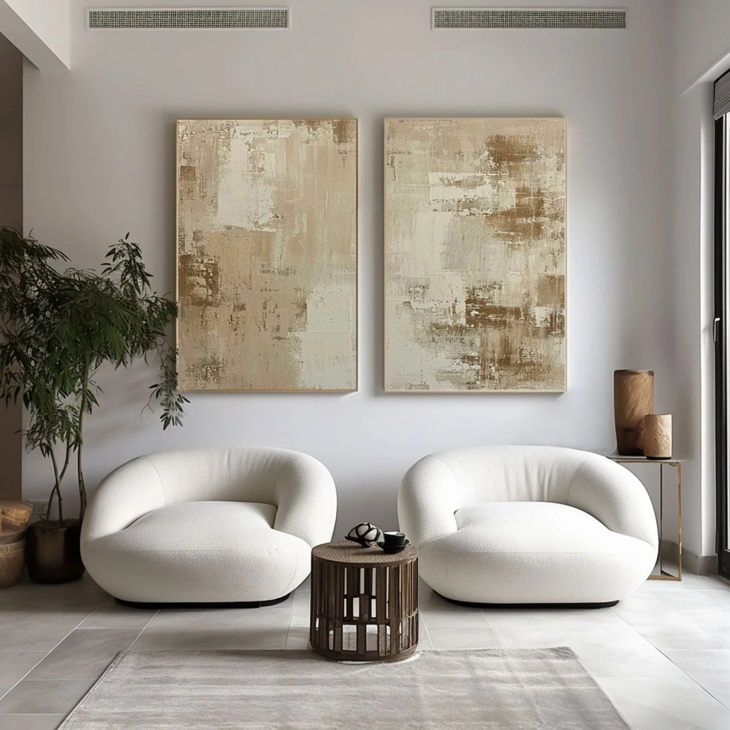 Wabi Sabi Abstract Wall Art Set of 2 #WA175