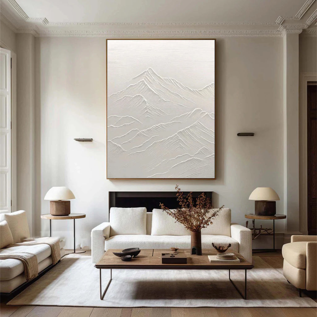 White Textured Minimalist Wall Art #WT048