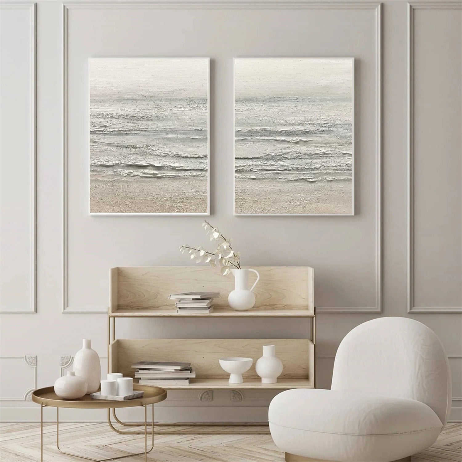 Sky And Ocean Abstract Textured Wall Art #SO359