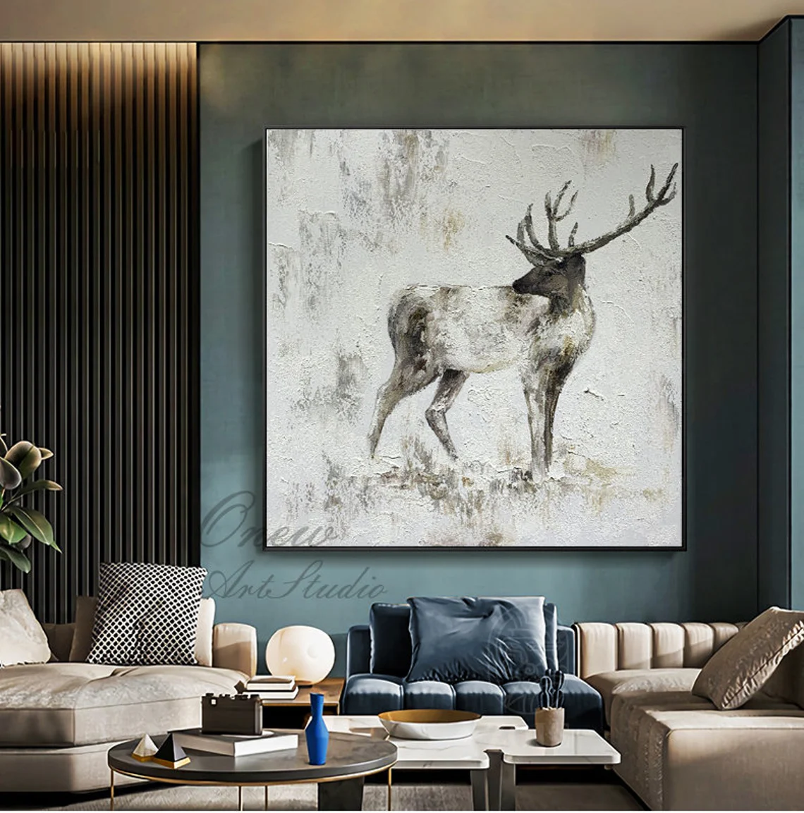 Abstract Animal Art Cervus elaphus Wall Art #AT038