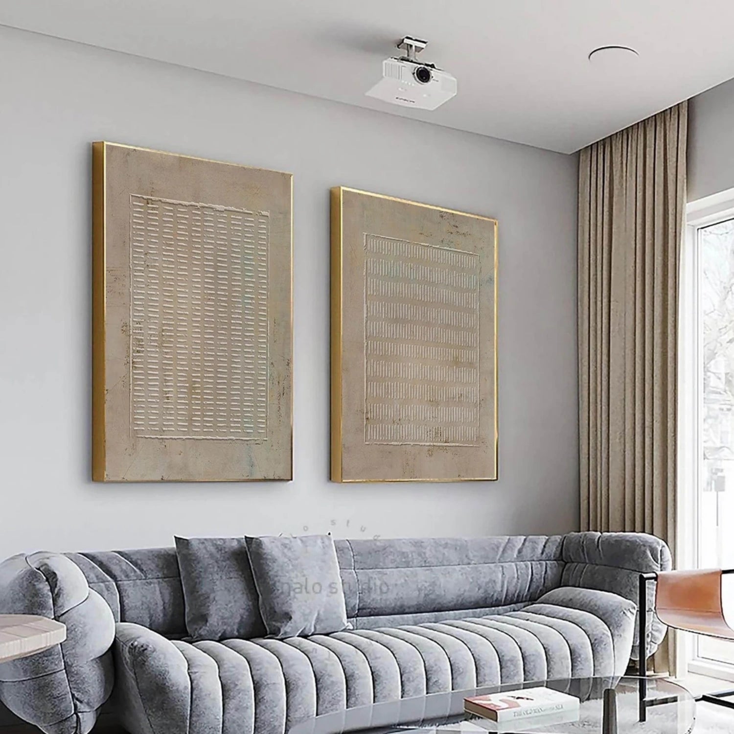 Wabi Sabi Abstract Textured Canvas Art Set of 2 #WA196