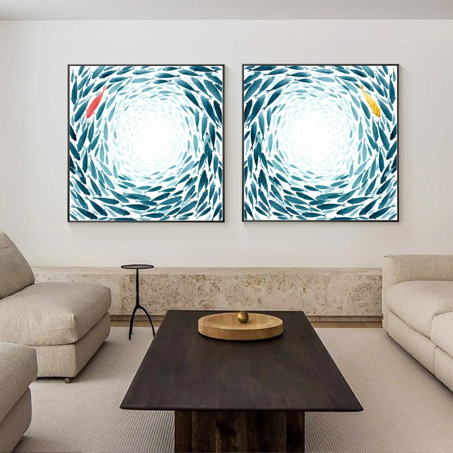 Abstract Animal Art Fish Wall Art Set of 2 #AT029
