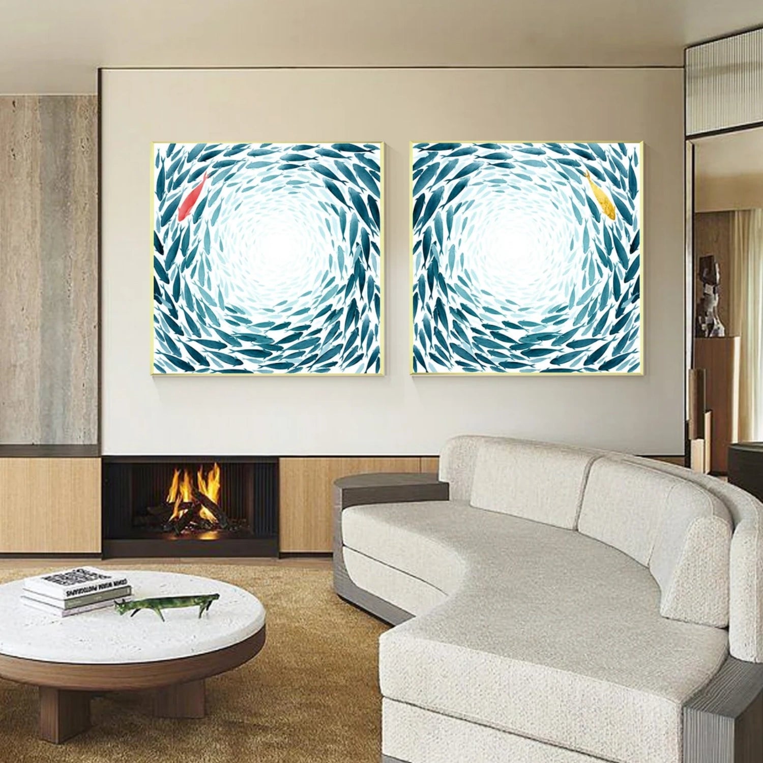 Abstract Animal Art Fish Wall Art Set of 2 #AT029