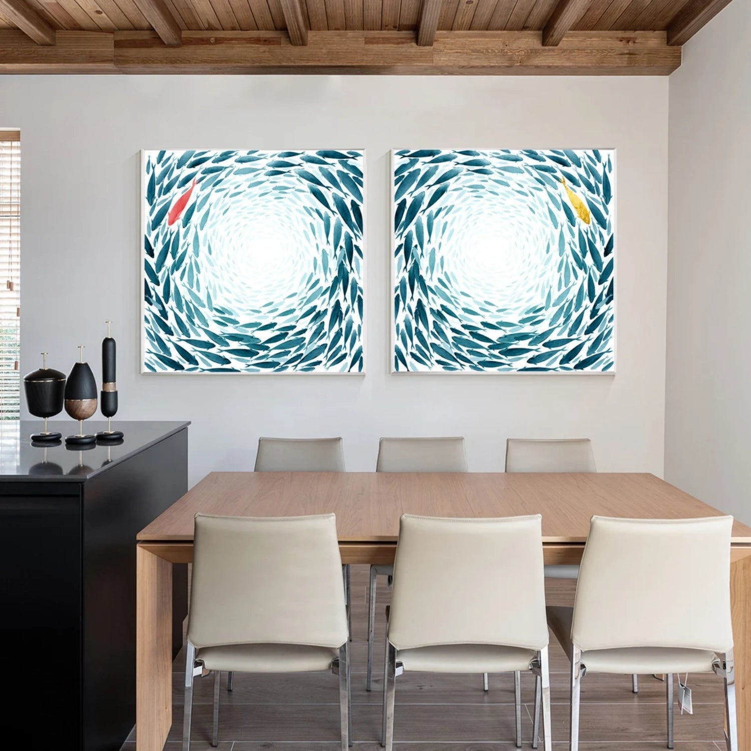 Abstract Animal Art Fish Wall Art Set of 2 #AT029