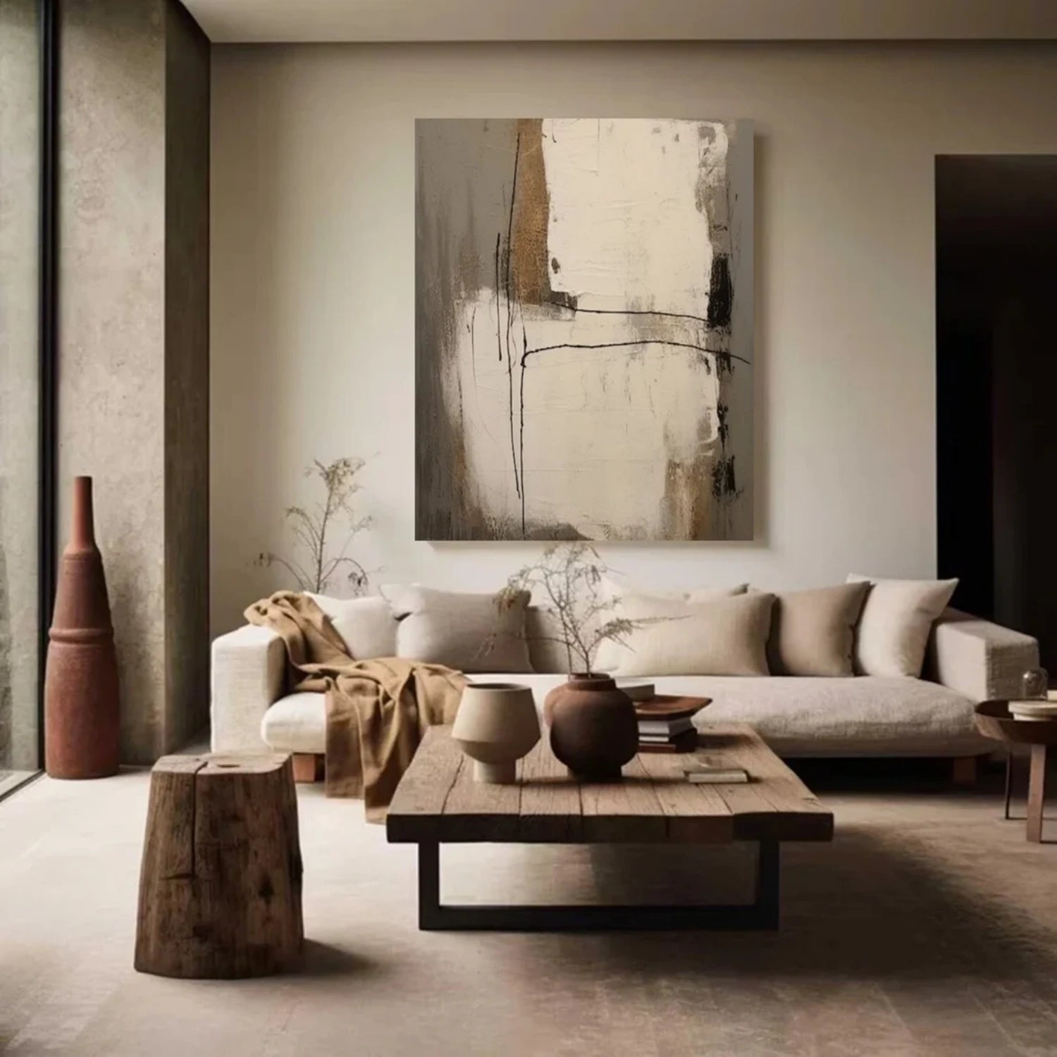 Wabi Sabi Abstract Canvas Art #WA189