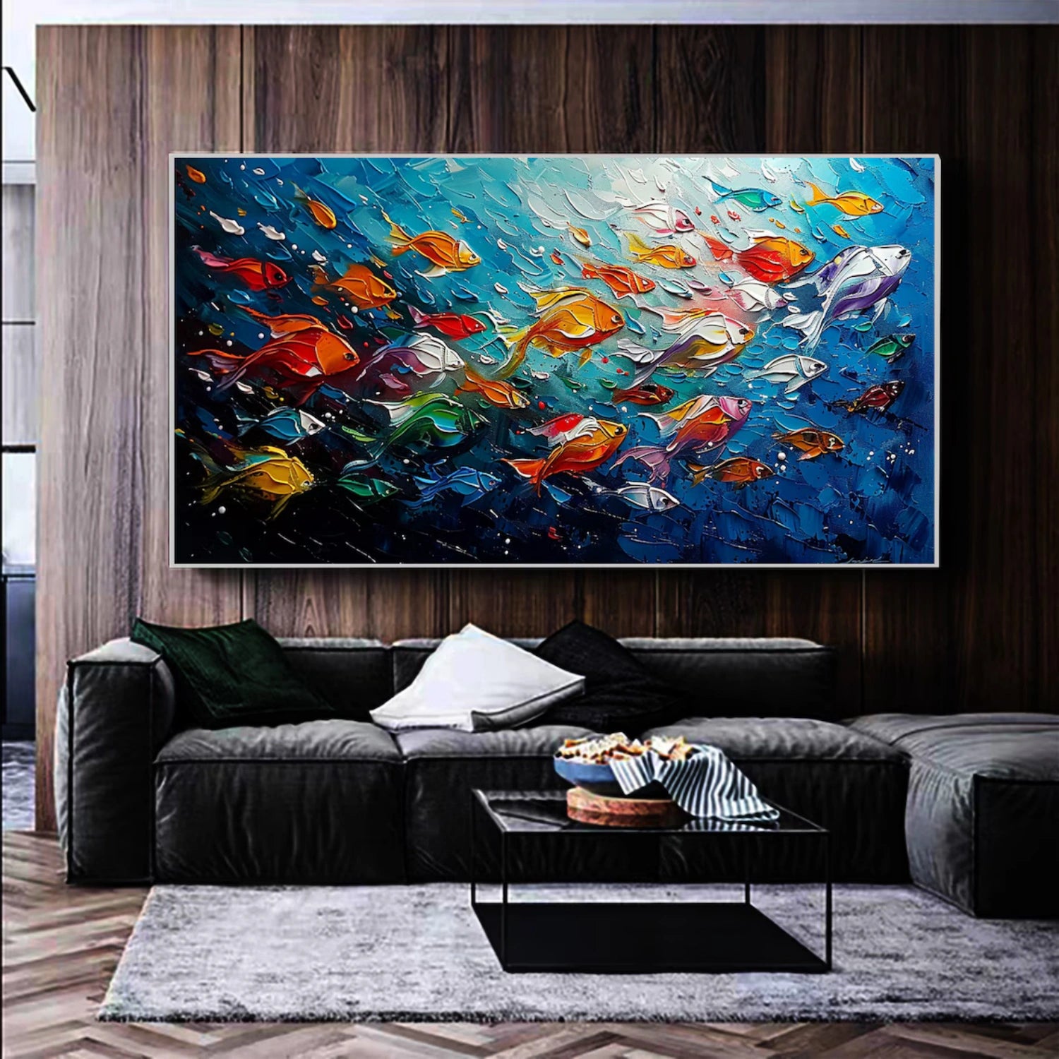 Abstract Animal Art Fish Textured Wall Art #AT019