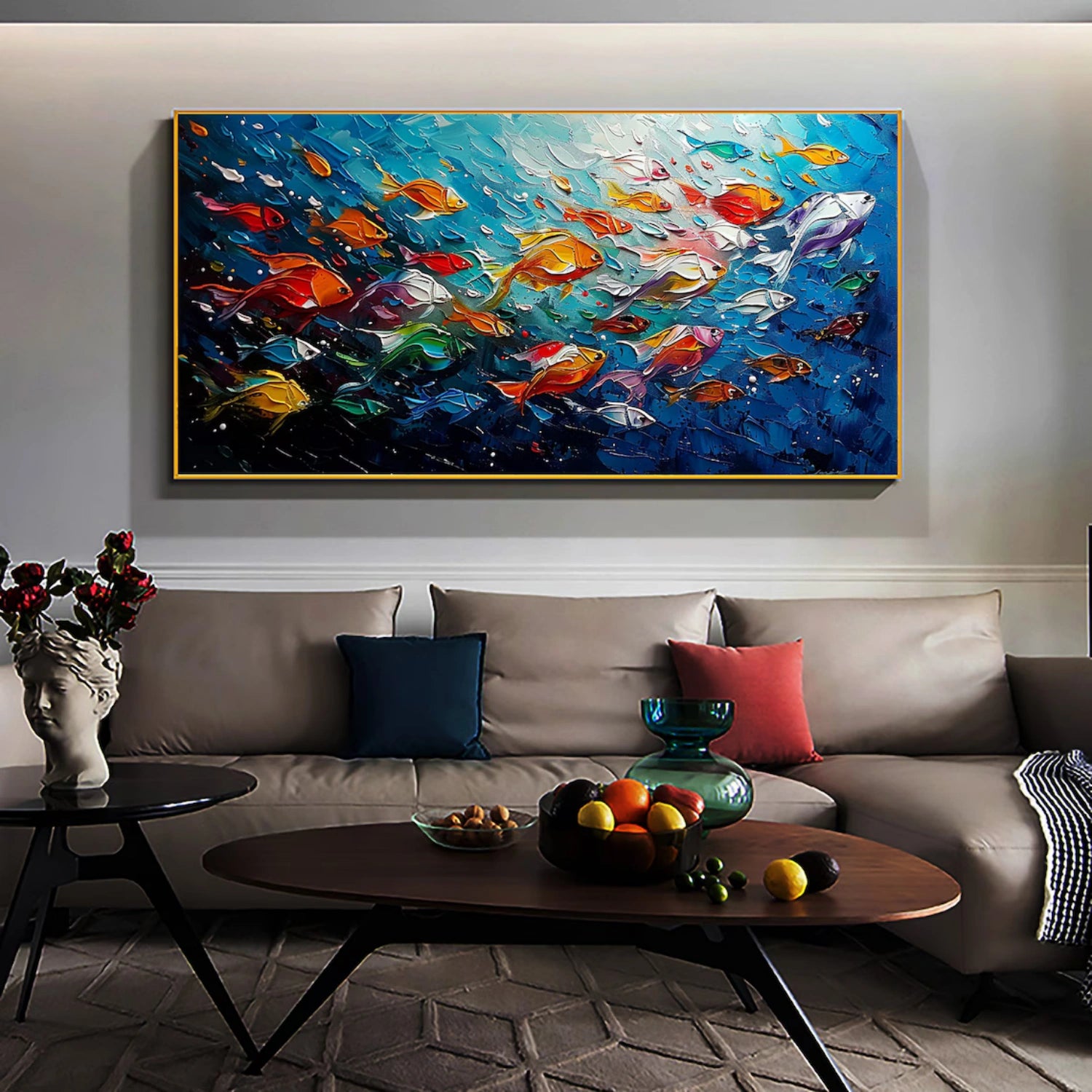Abstract Animal Art Fish Textured Wall Art #AT019