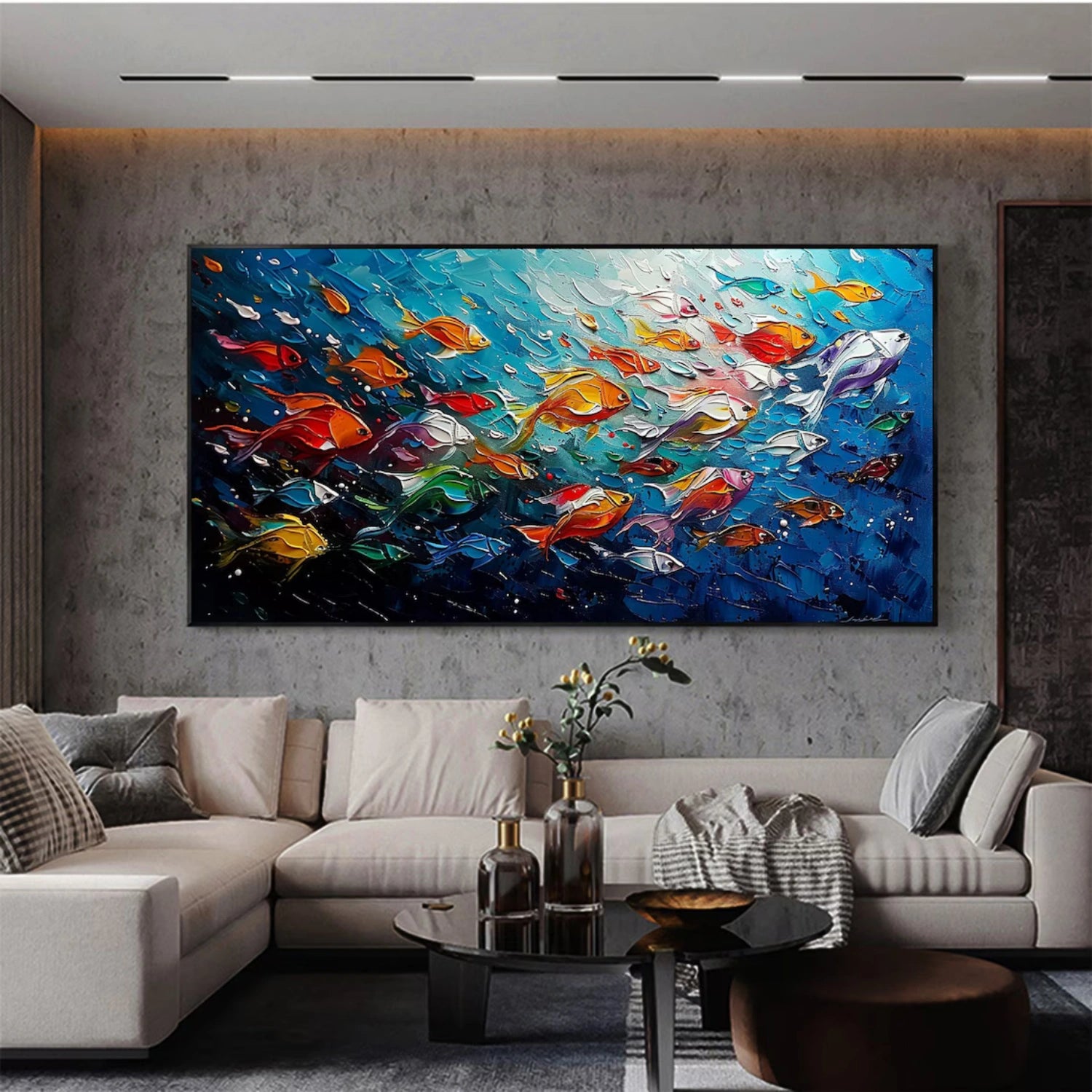 Abstract Animal Art Fish Textured Wall Art #AT019