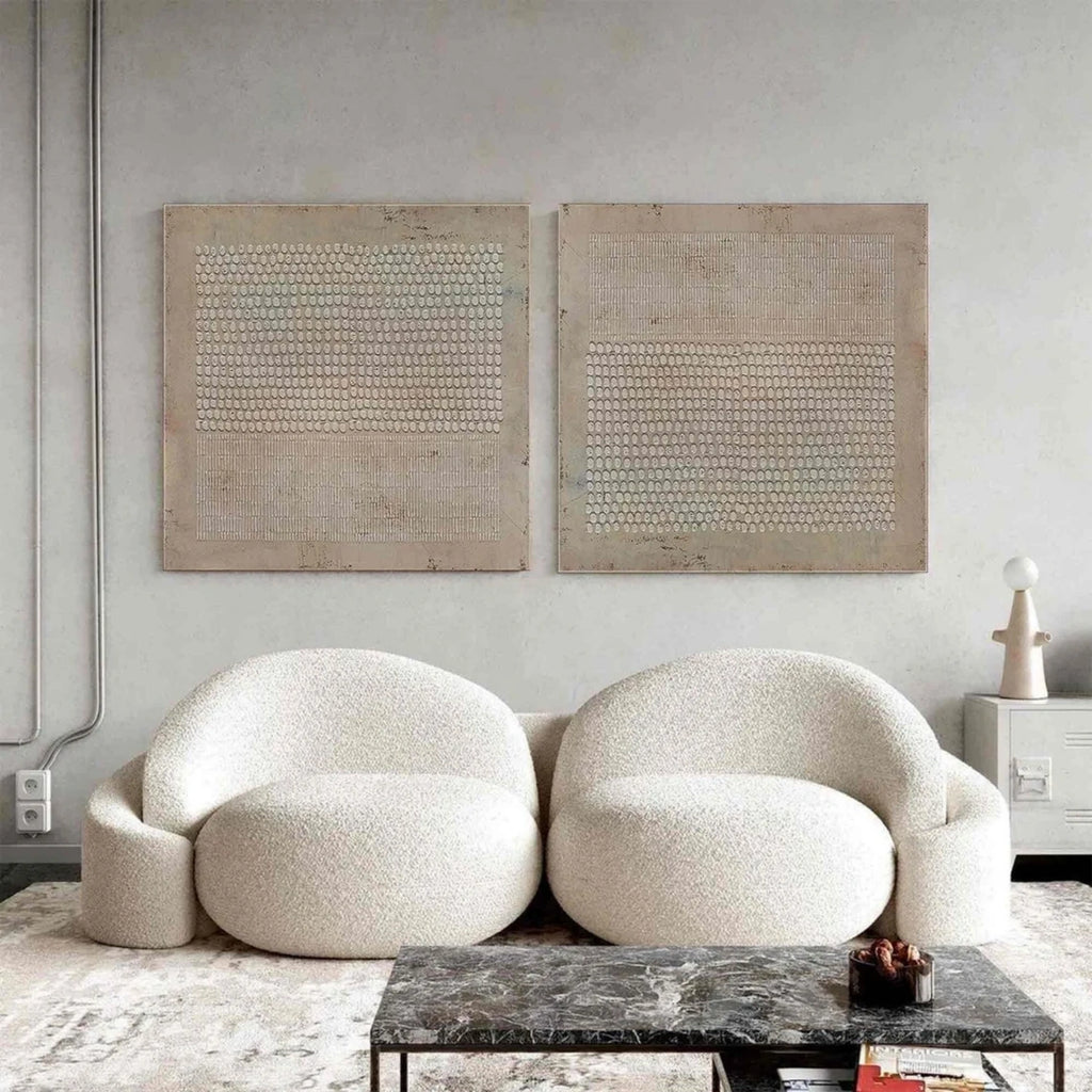 Wabi Sabi Abstract Textured Canvas Art Set 2 #WA190