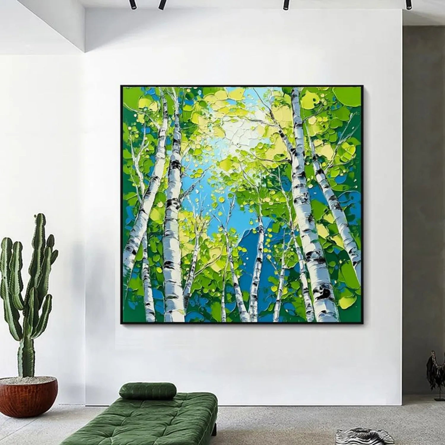 Tree And Flower Abstract Textured Wall Art #TF120
