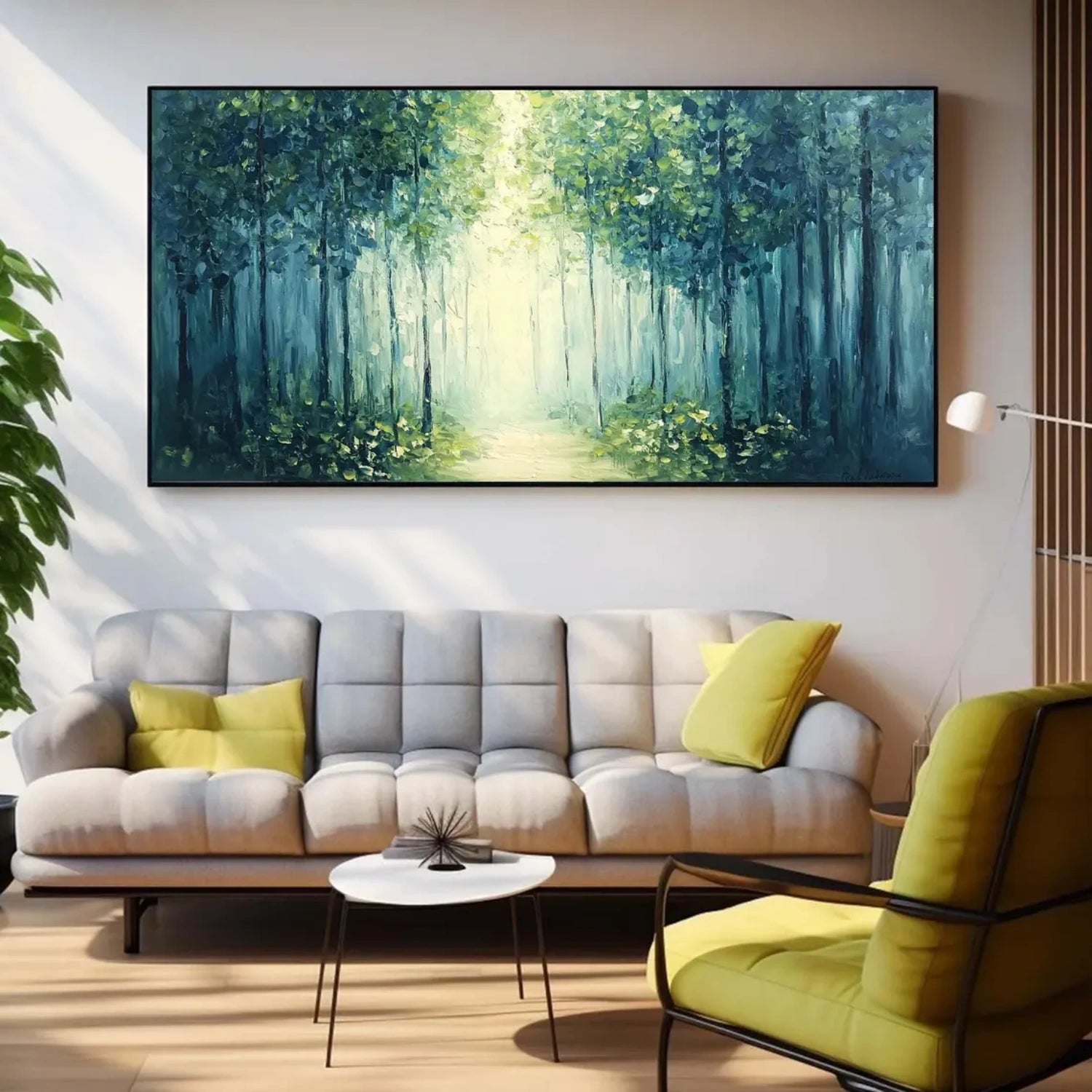 Tree And Flower Abstract Textured Wall Art #TF118