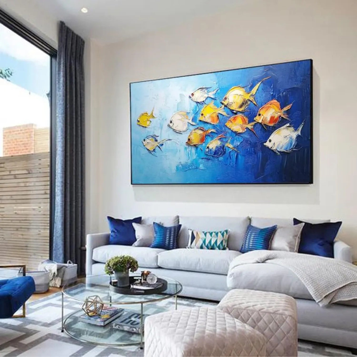 Abstract Animal Art Fish Textured Wall Art #AT021