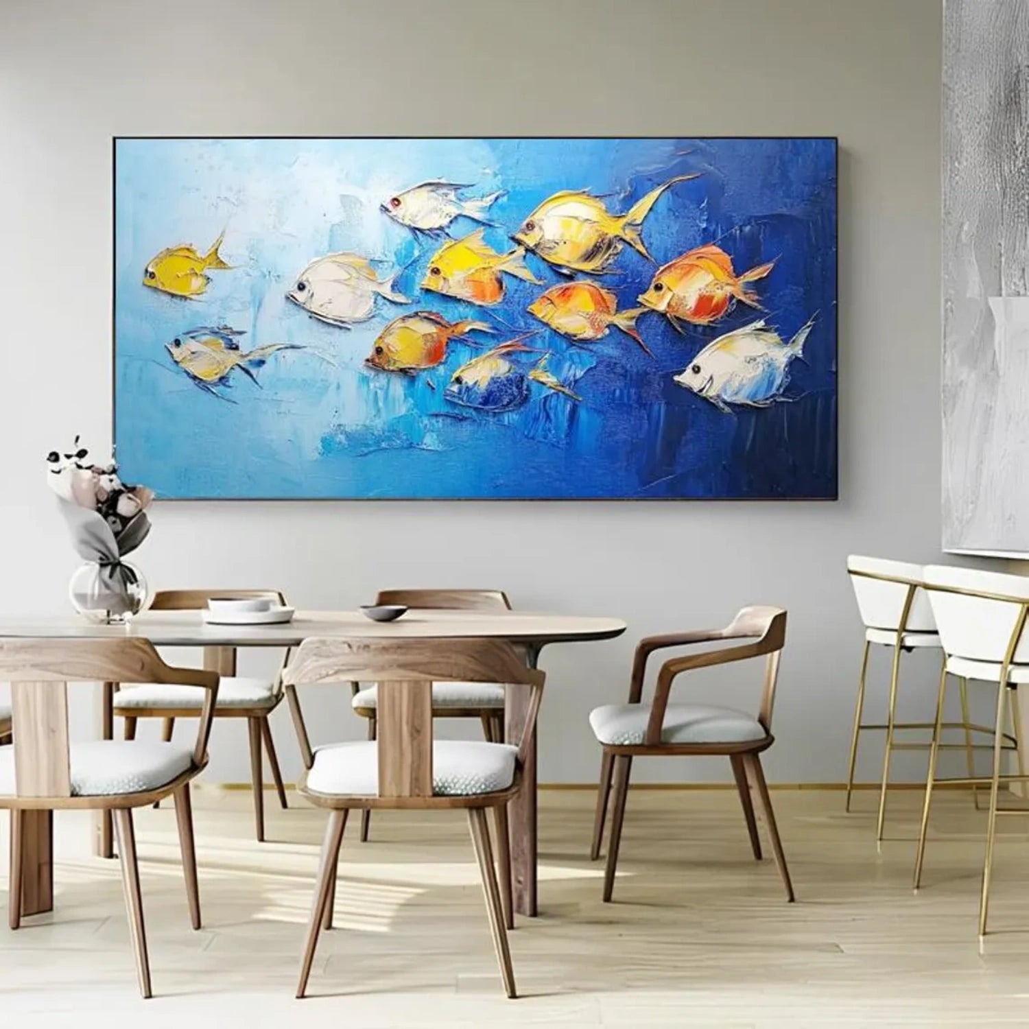 Abstract Animal Art Fish Textured Wall Art #AT021