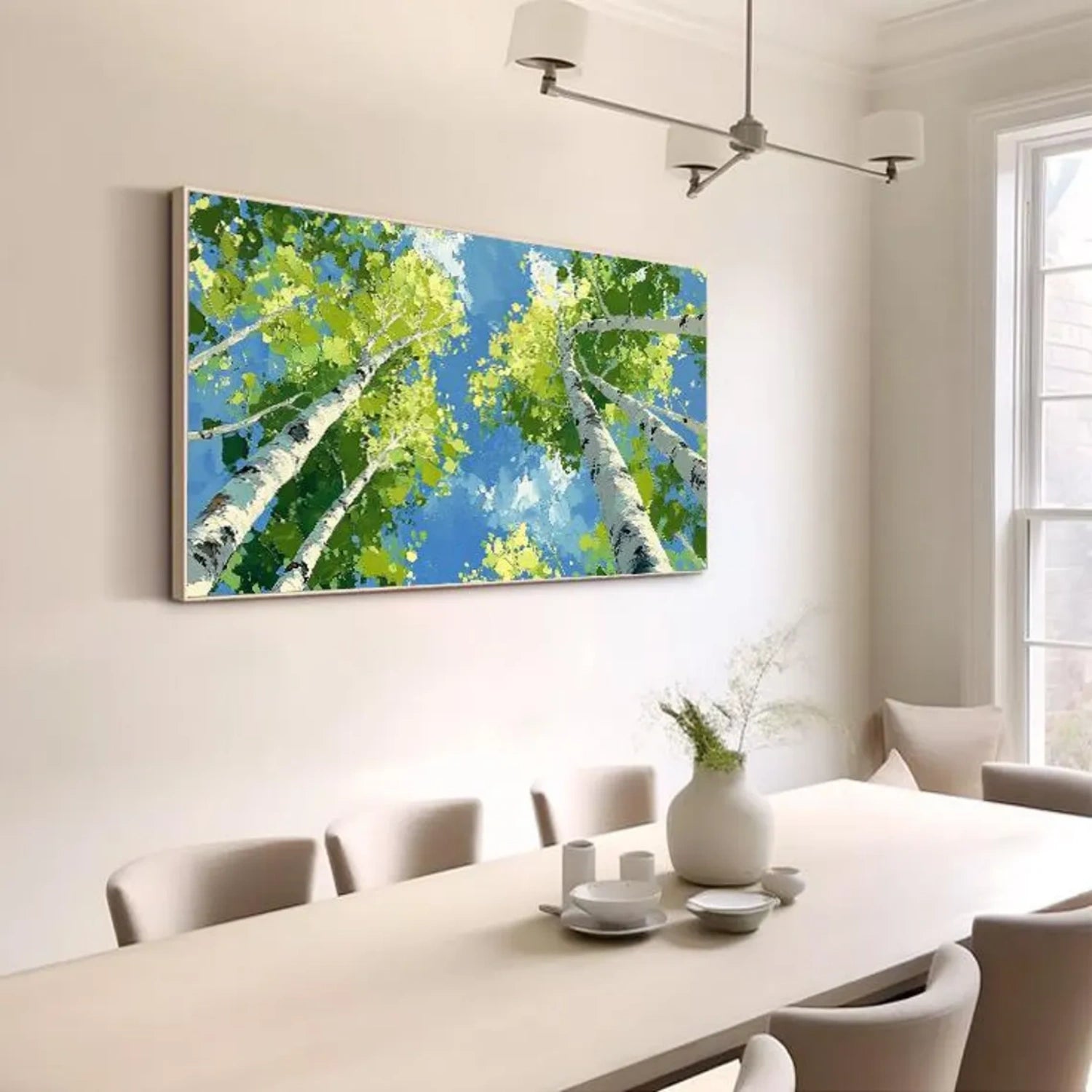 Tree And Flower Abstract Textured Wall Art #TF119