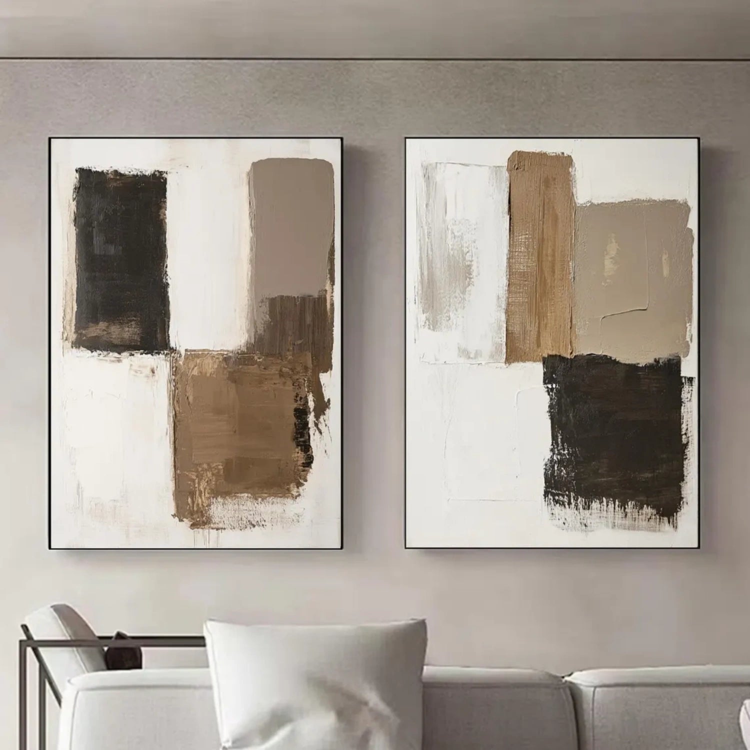 Wabi Sabi Abstract Canvas Art Set of 2 #WA185