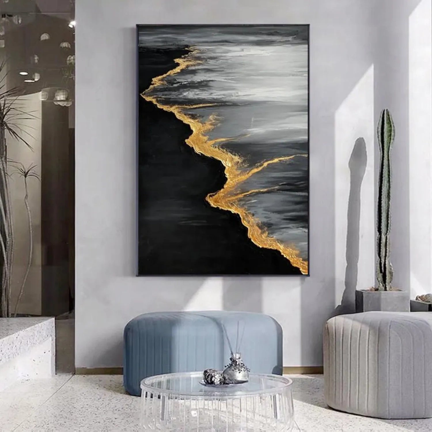 Sky And Ocean Abstract Textured Wall Art #SO262