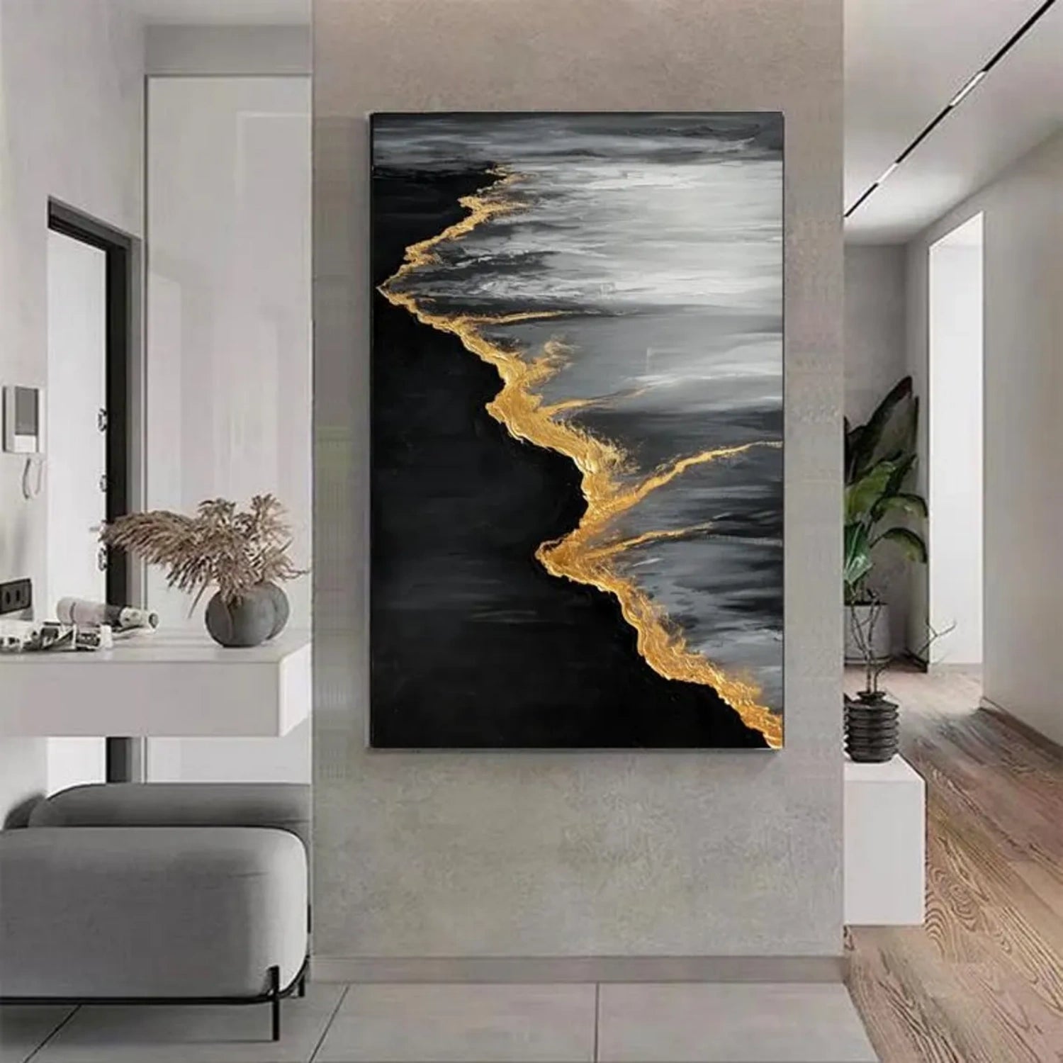 Sky And Ocean Abstract Textured Wall Art #SO262